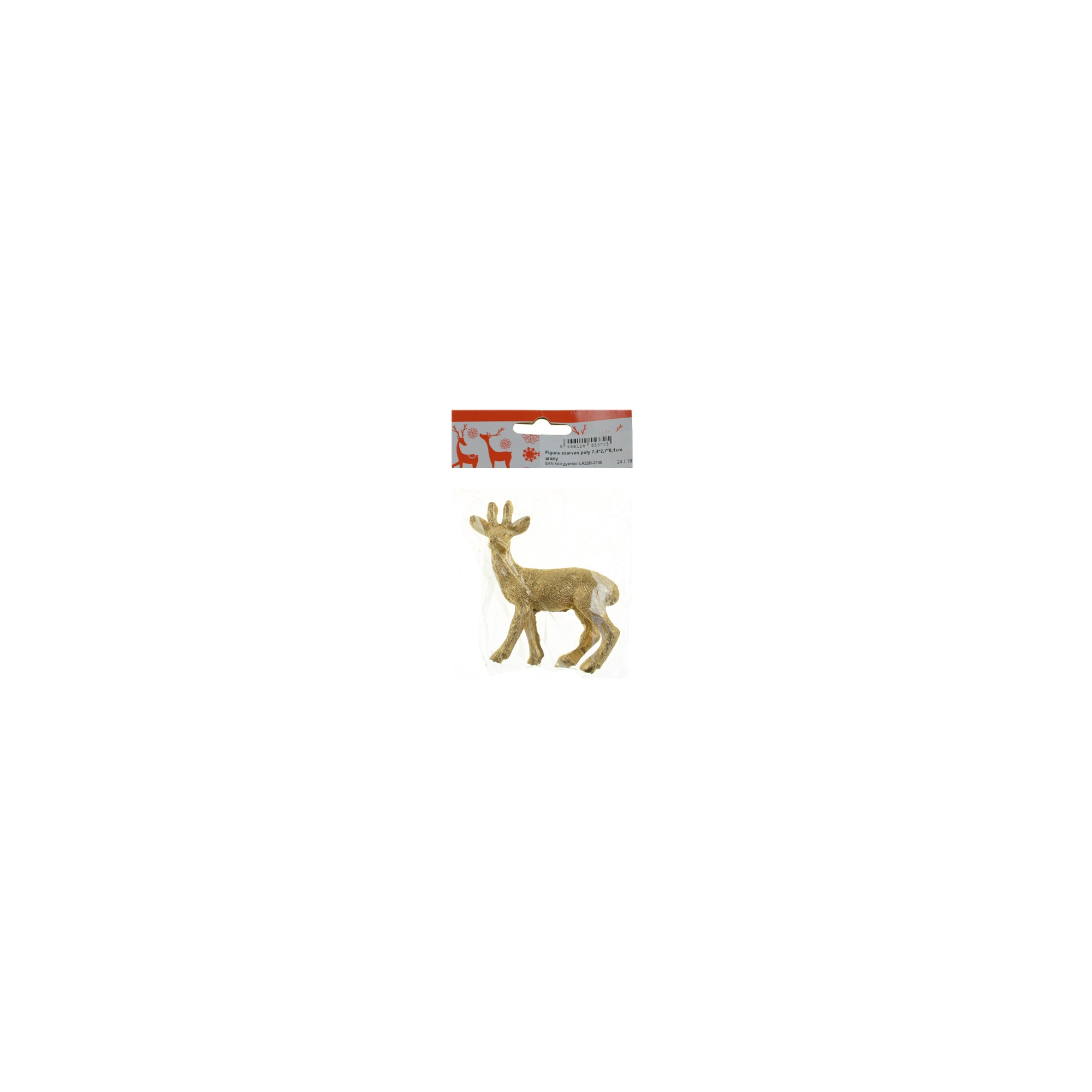 Figura szarvas poly 7,4*2,7*8,1cm arany