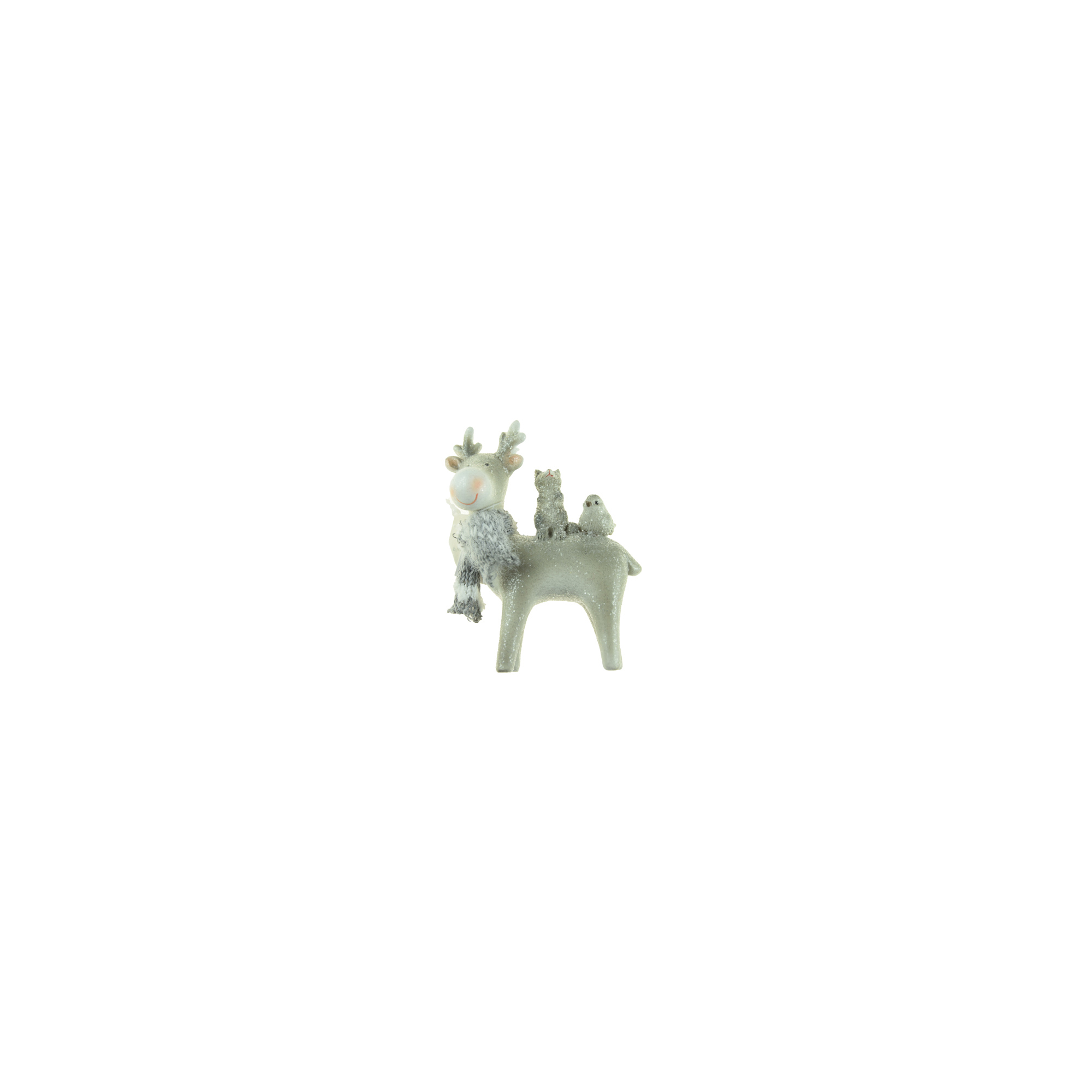 Figura szarvas poly 9*3*10.5cm szürke