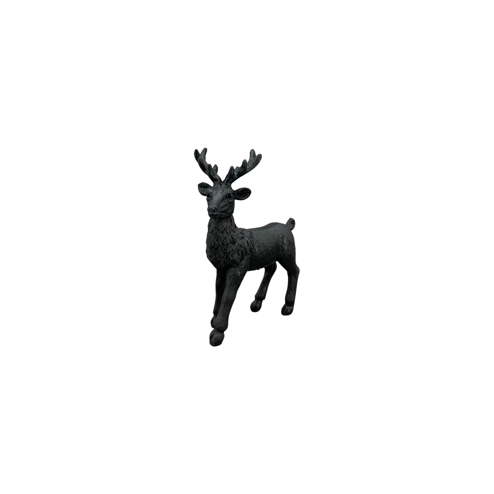 Figura szarvas poly 9x4 12 cm fekete