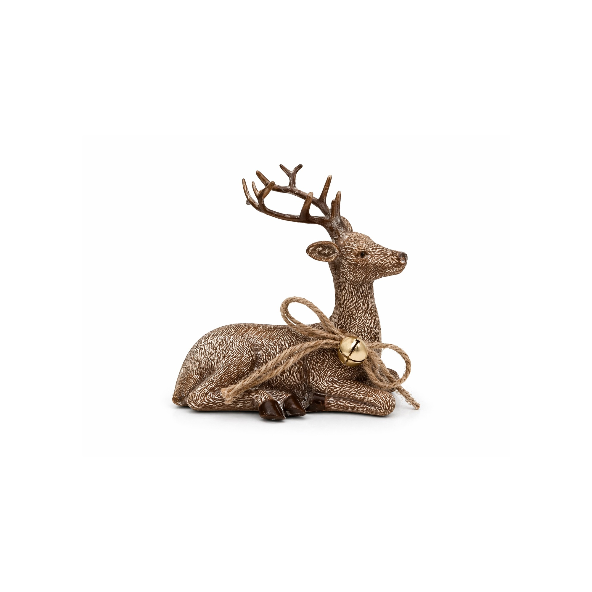 Figura szarvas poly fekvő 12.5*5.8*12.6cm barna