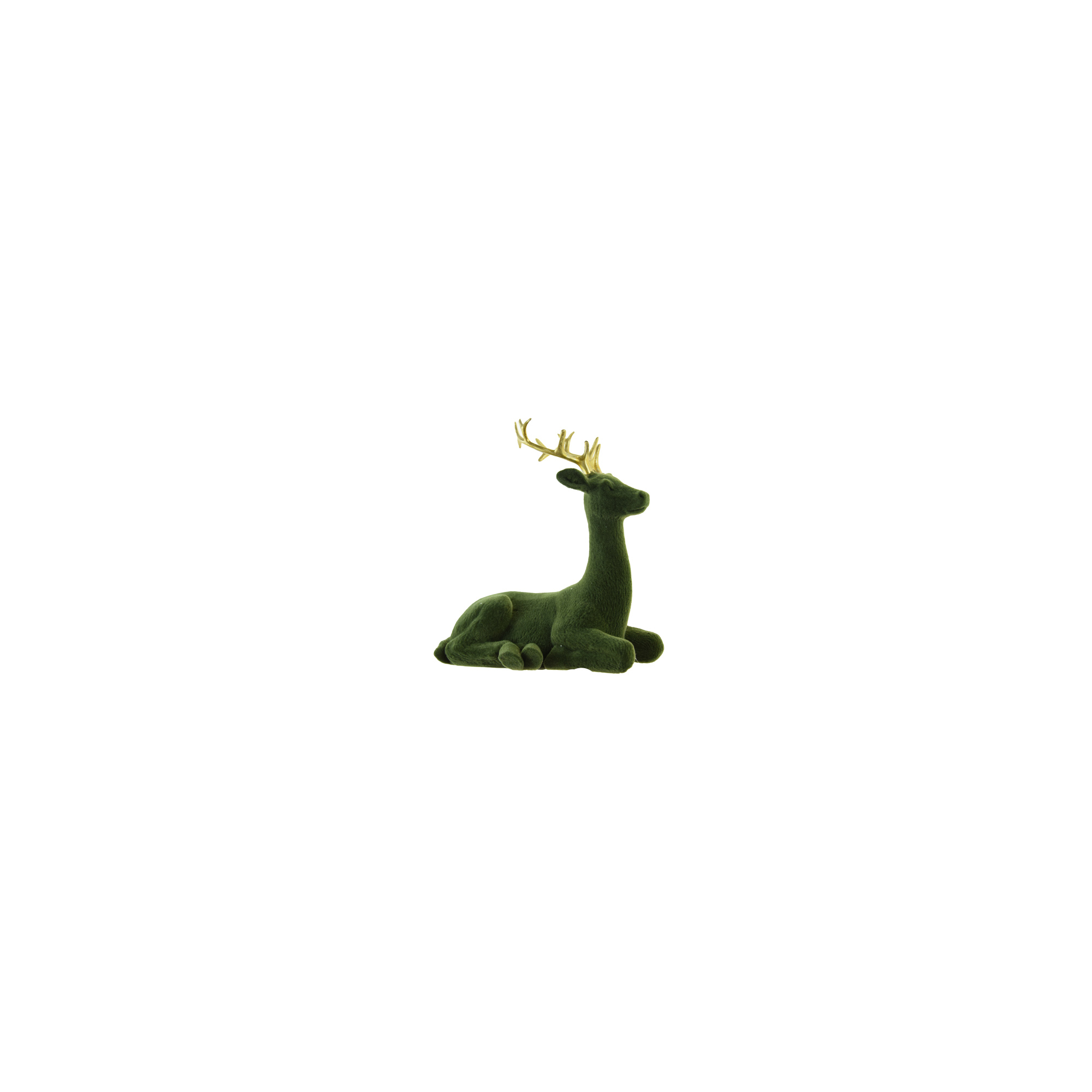 Figura szarvas poly fekvő 12.5*5.8*12.6cm zöld