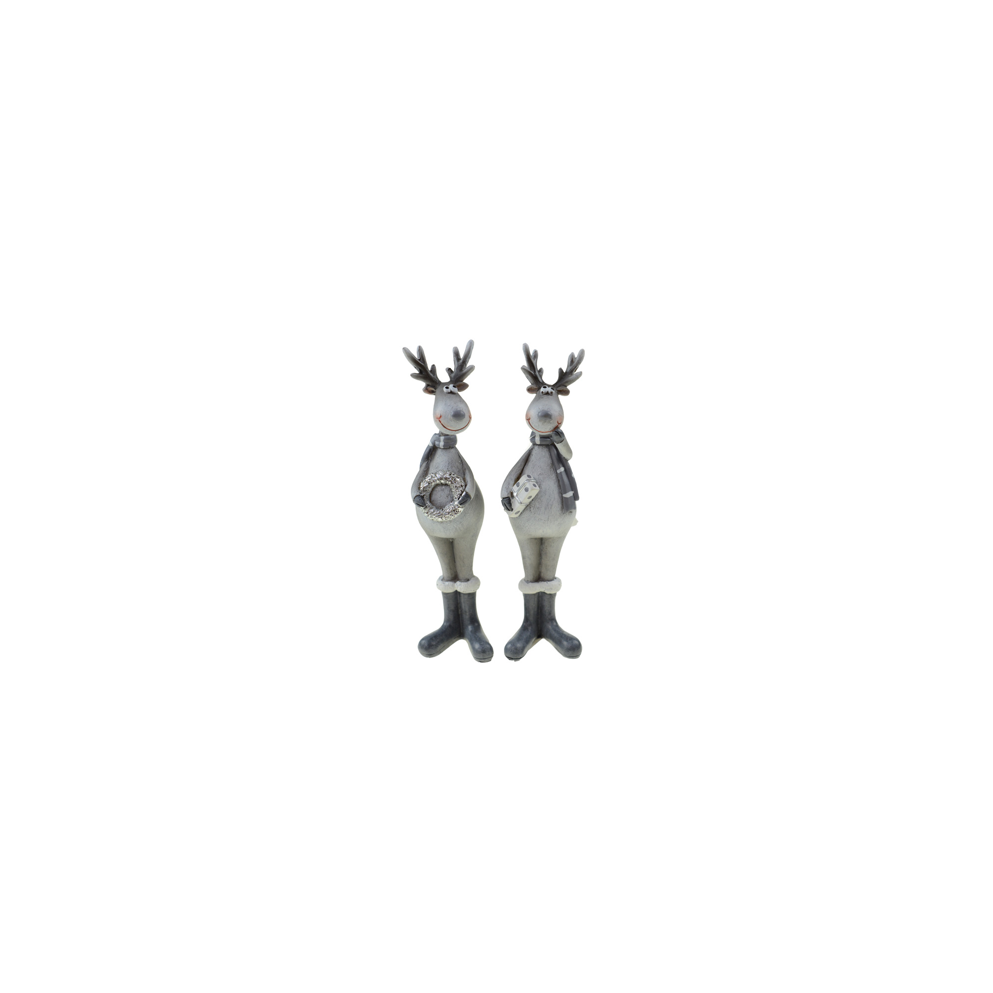Figura szarvas poly/textil 4*3.5*15.5 2féle szürke