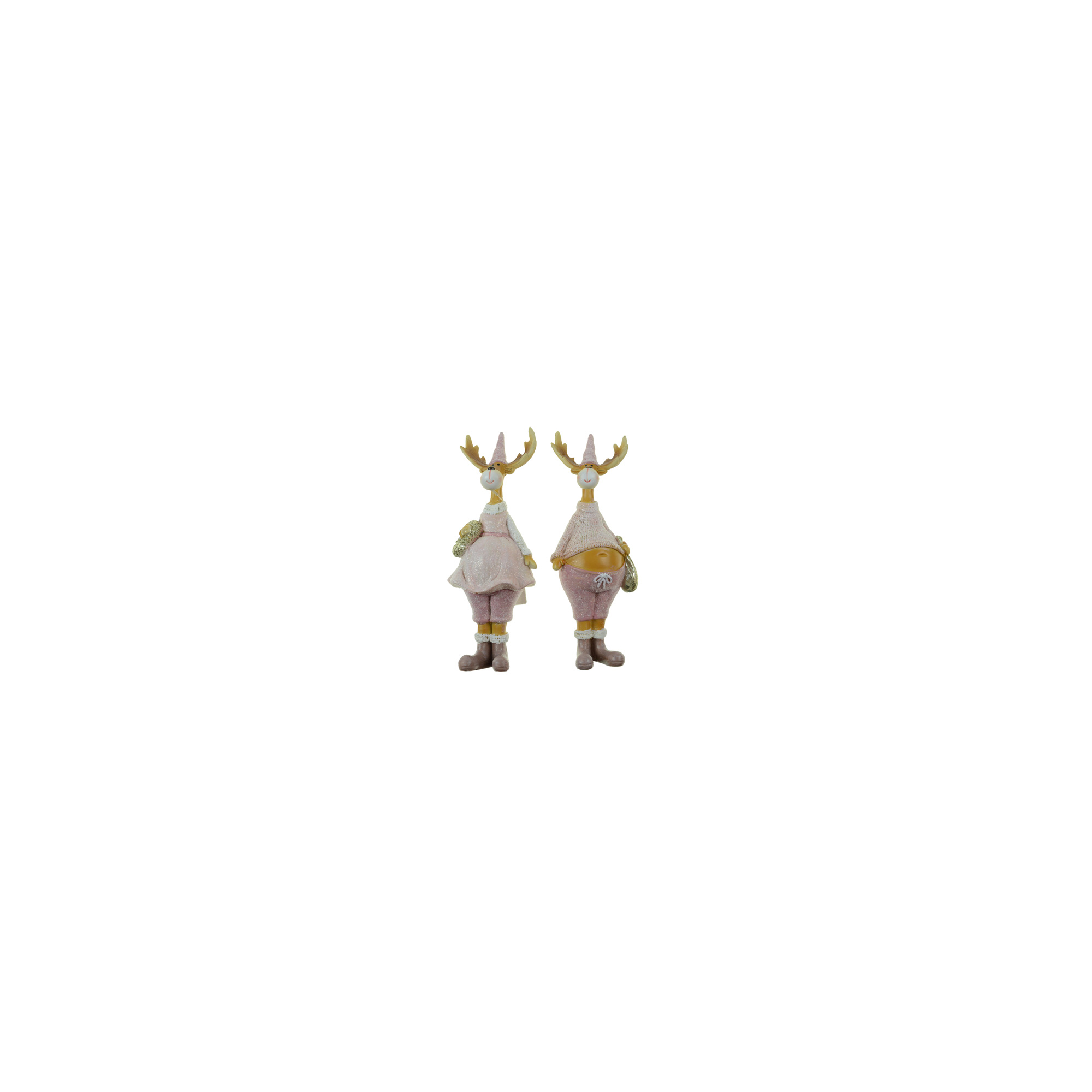 Figura szarvas poly/textil 5.5*4*15.5cm 2 féle rózsaszín