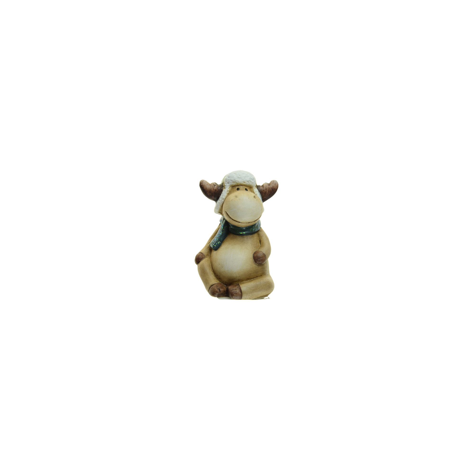 Figura szarvas terrakotta 10.5cm barna