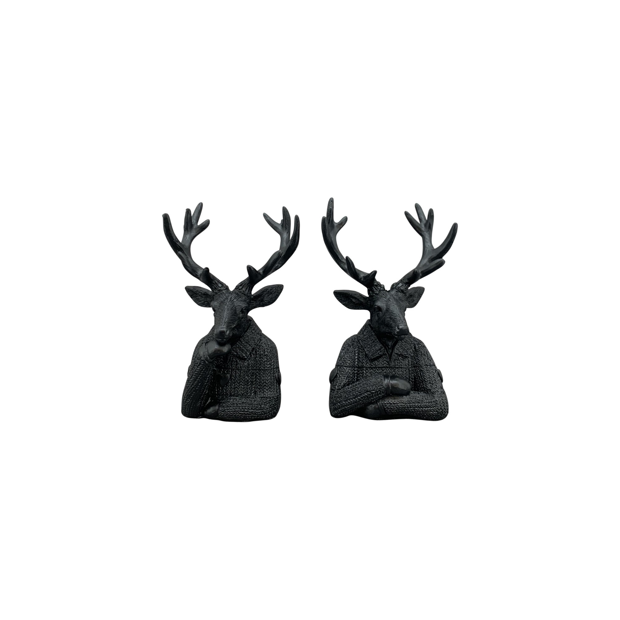 Figura szarvasfej poly 8x7x15 cm fekete