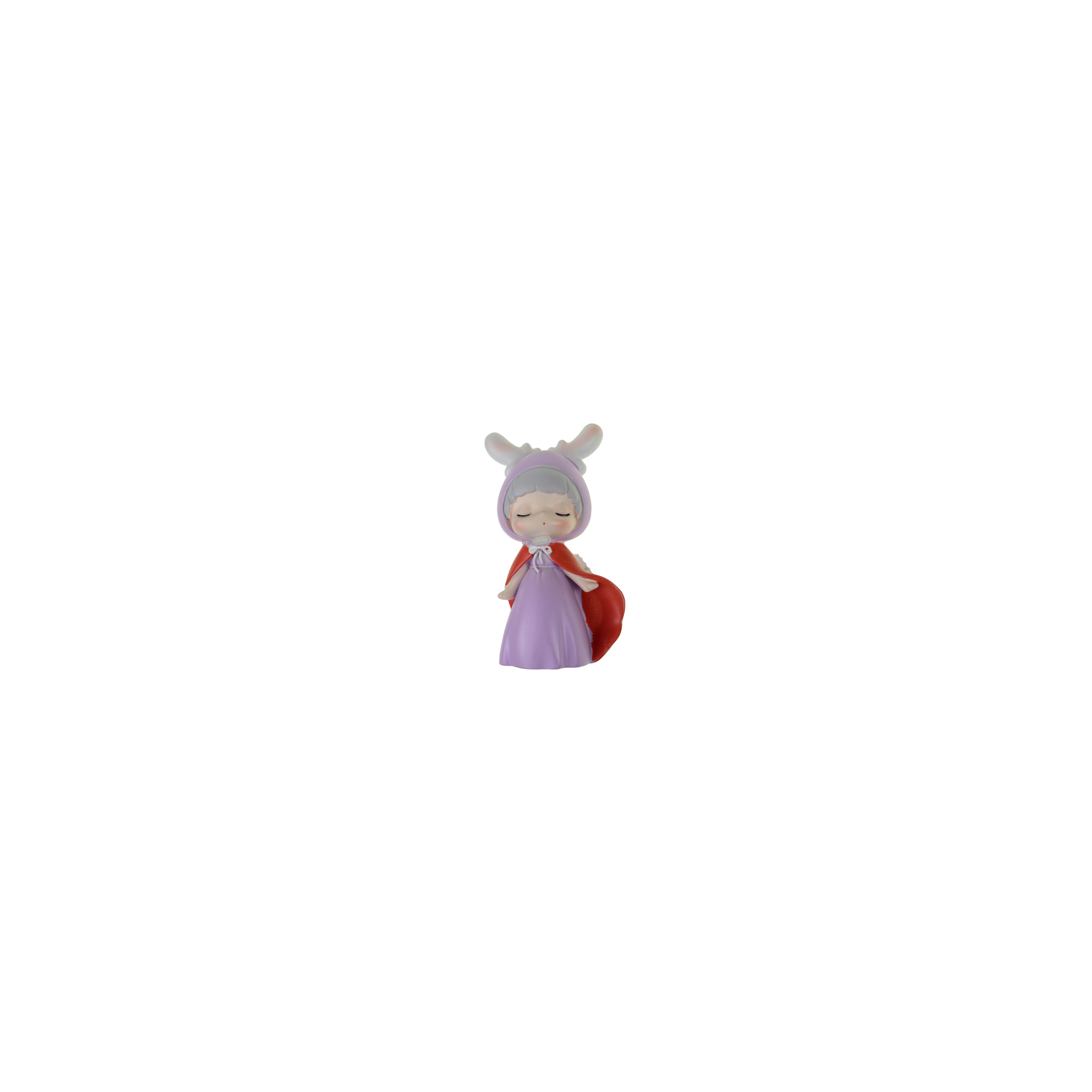 Figura szarvasjelmezes kislány poly 5*4,5*10cm lila
