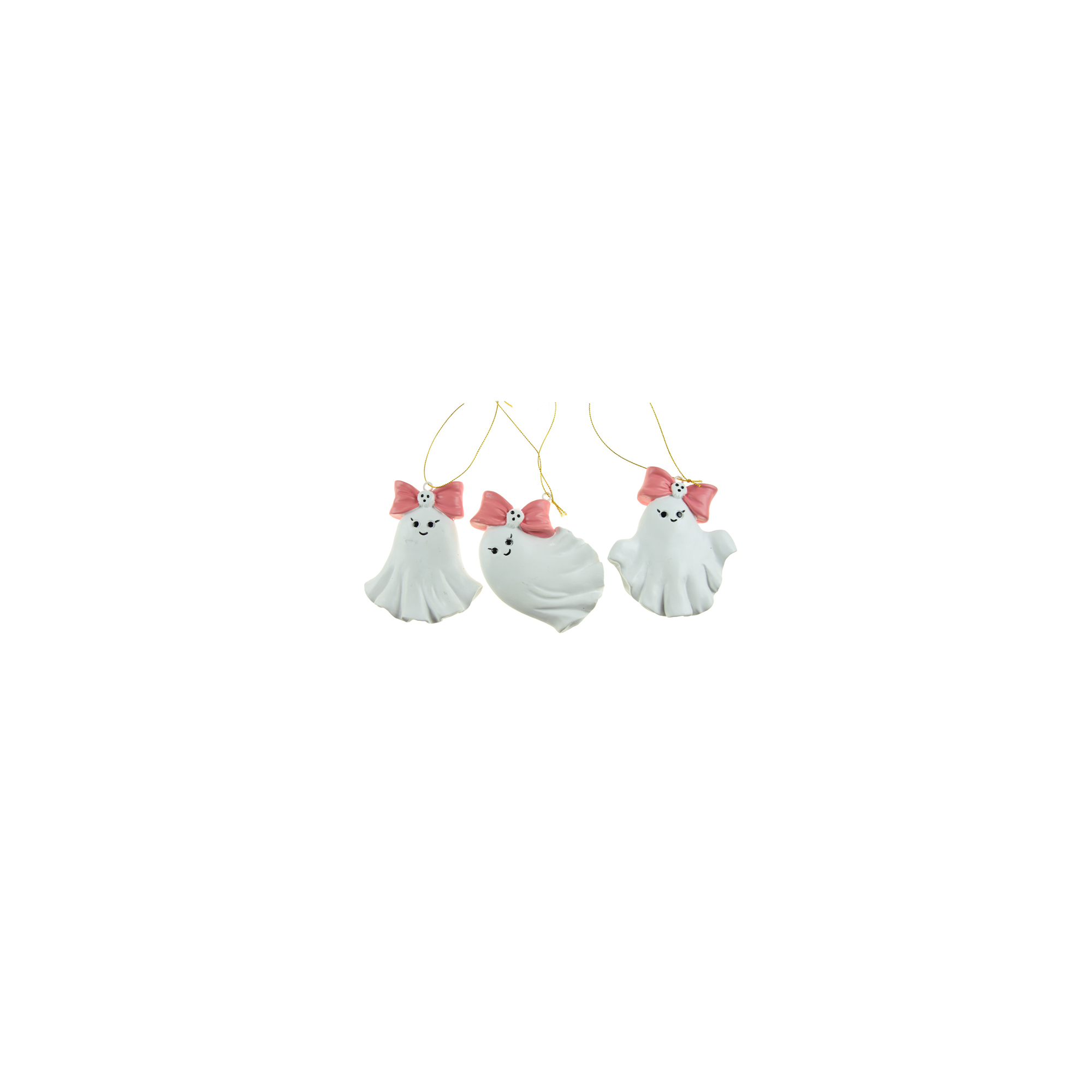Figura szellem poly 8.5cm 3féle akasztós fehér