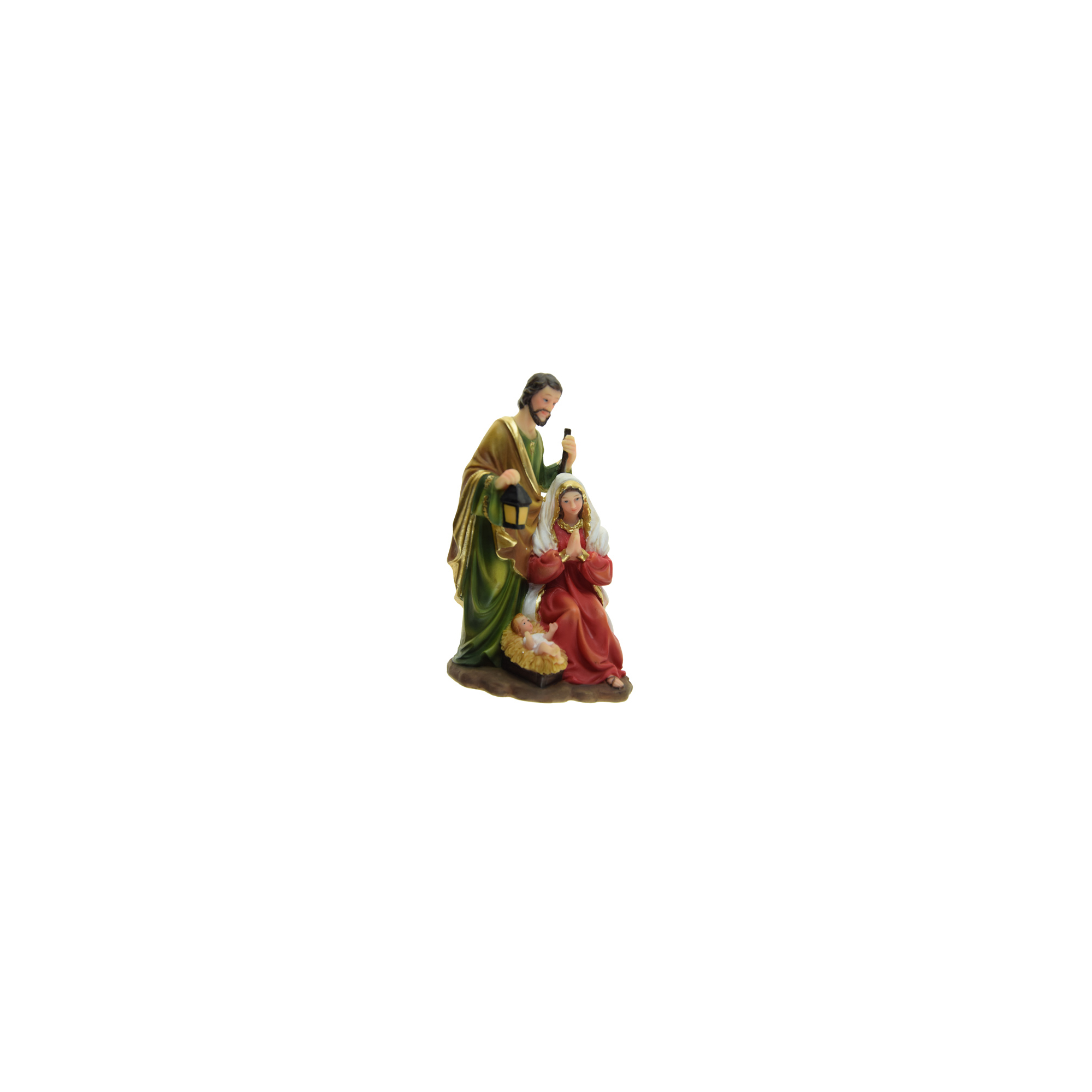 Figura szent család poly 13.5cm zöld