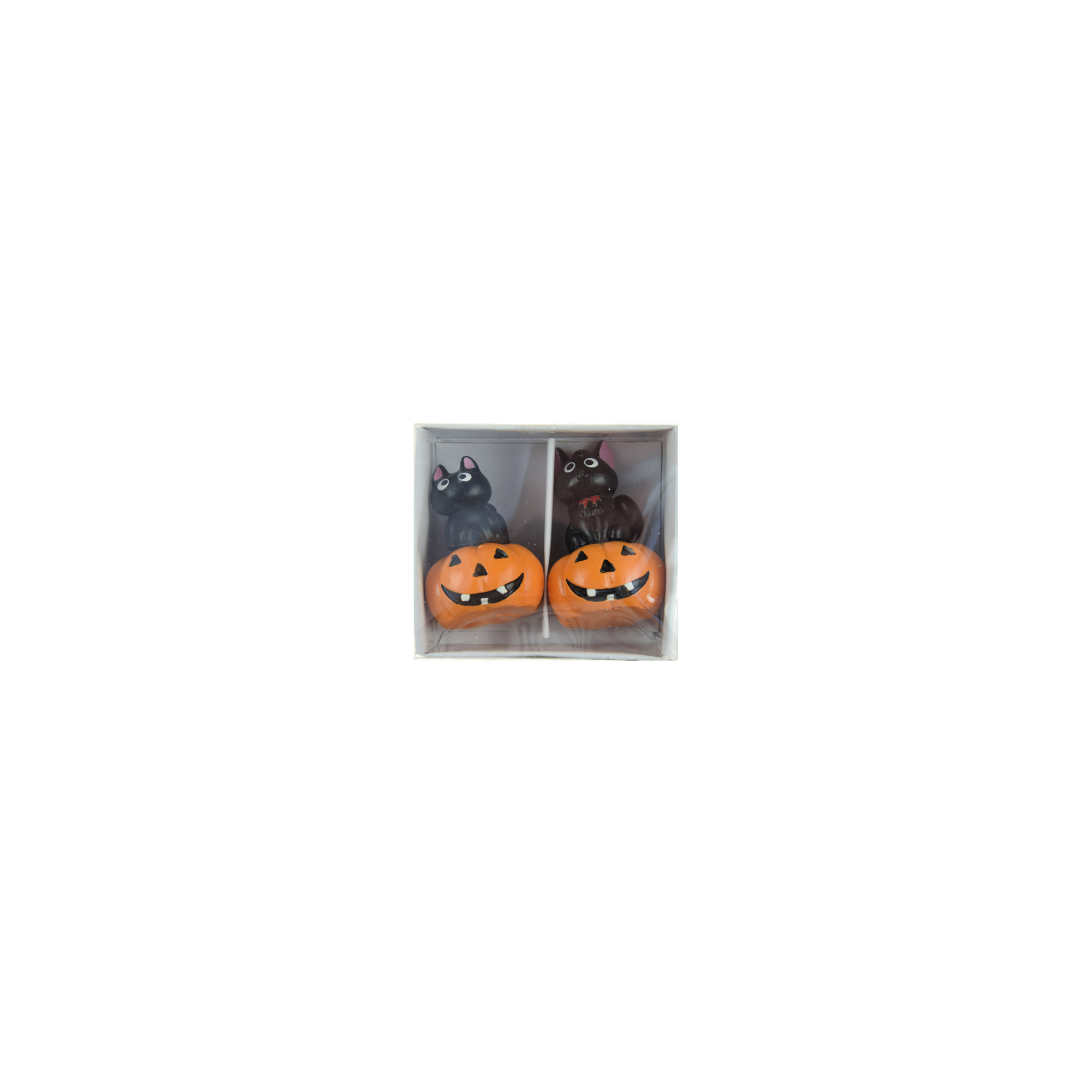 Figura tök poly cicával 5,4cm s/2 fekete/narancs