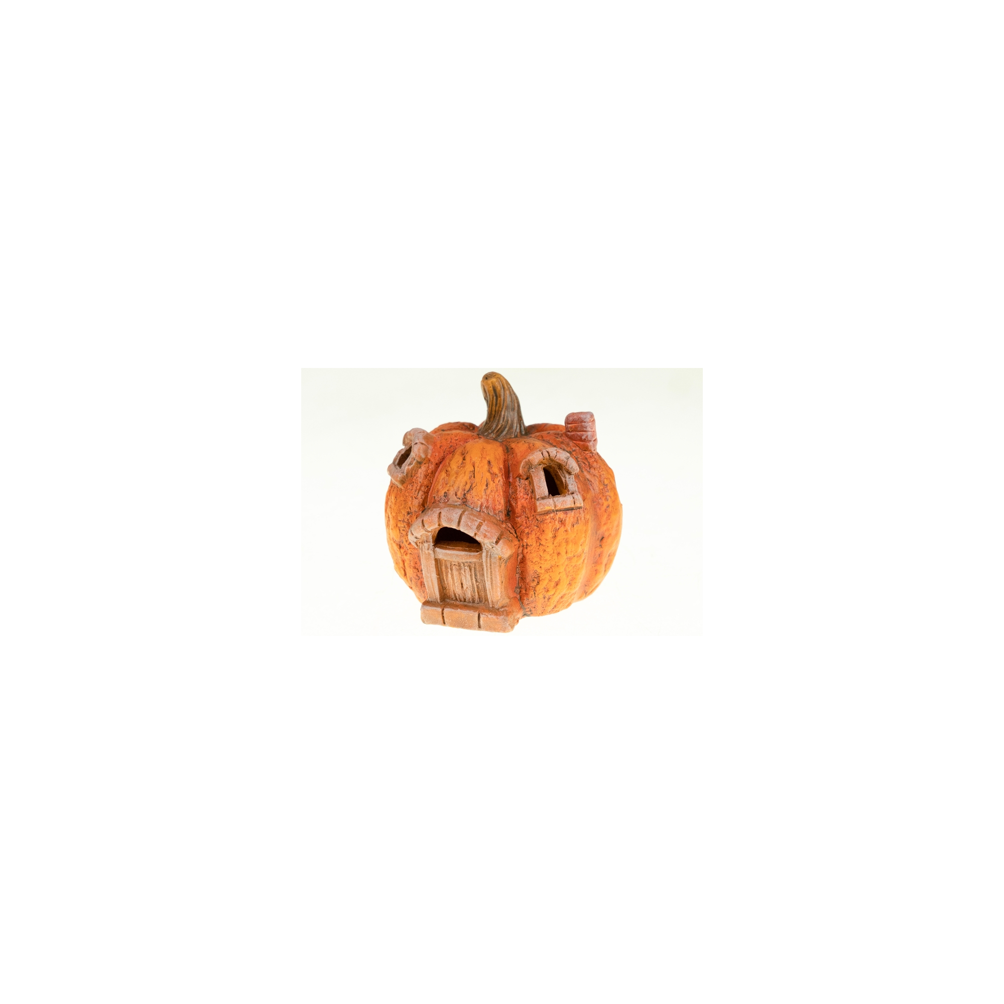 Figura tökház terrakotta 9*10*10cm LED-es narancs