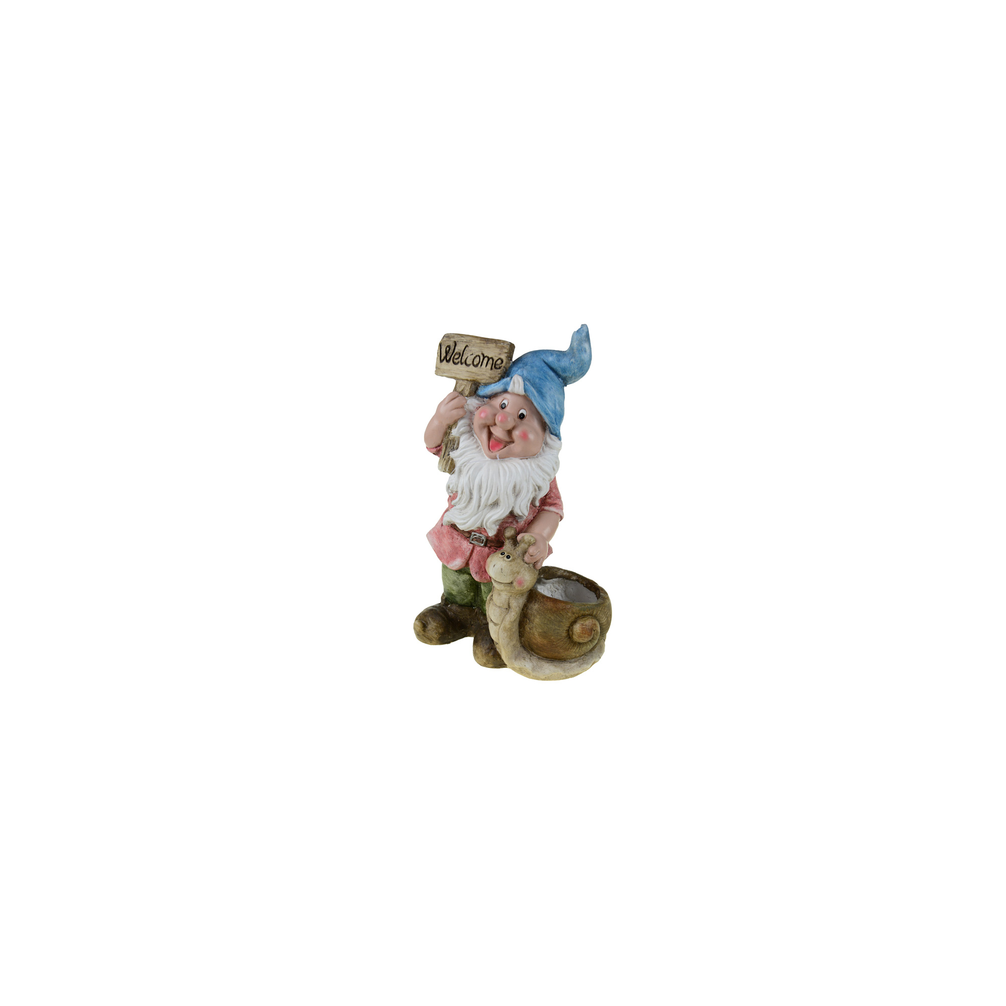 Figura törpe csigával kerámia 26*18*43cm Welcome barna
