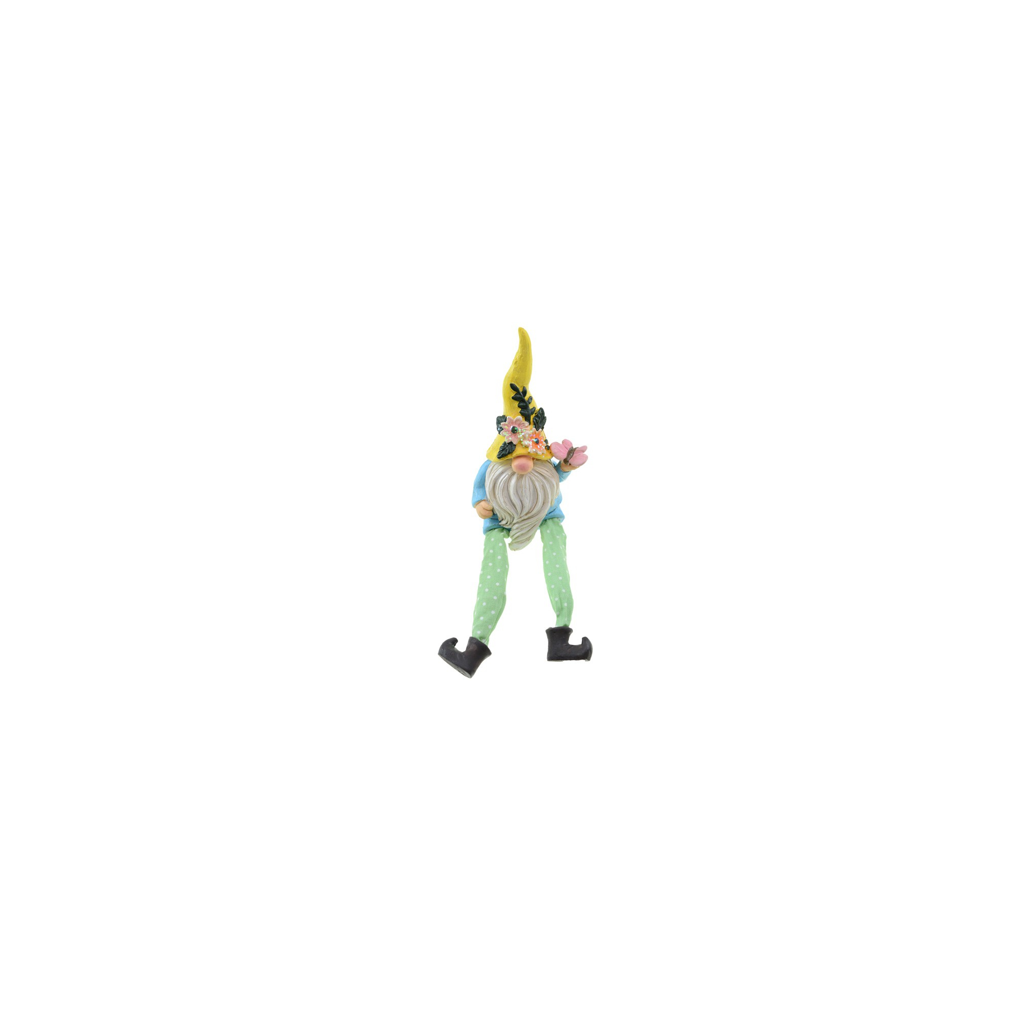 Figura törpe poly lógólábú 7*6*21cm sárga