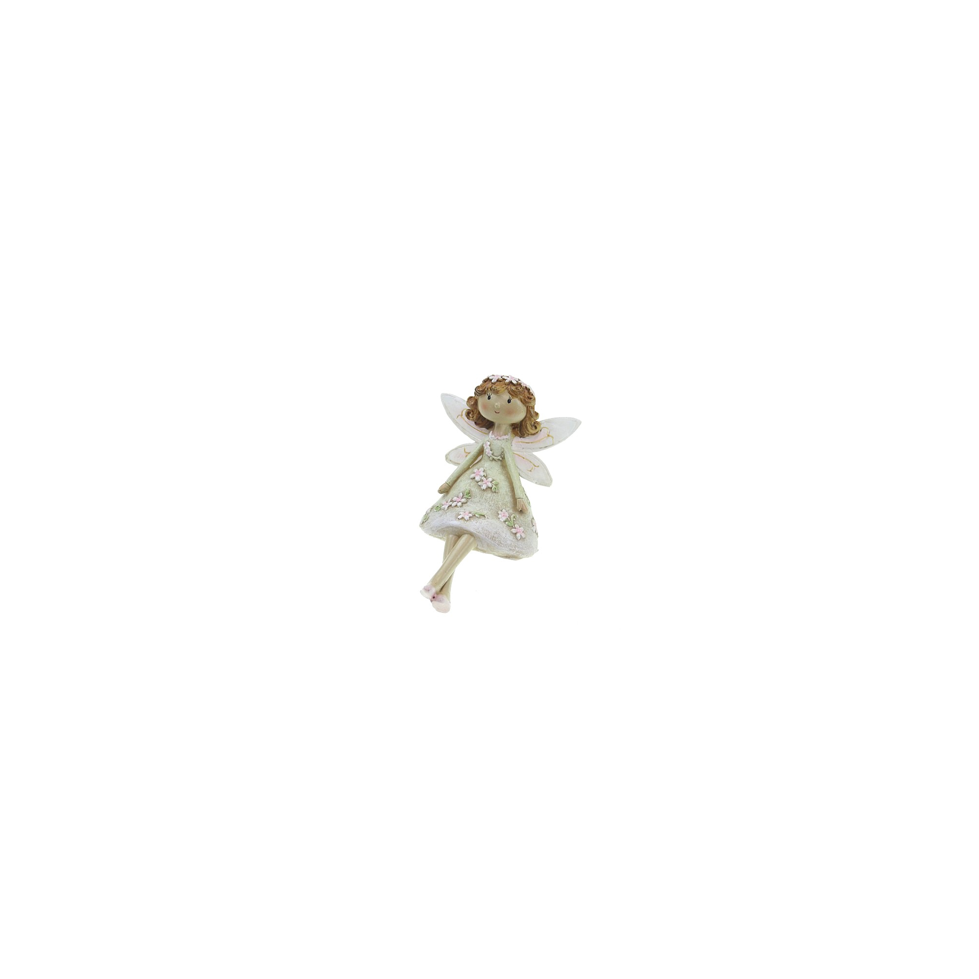 Figura tündér poly 7*8*10,5cm rózsaszín-zöld