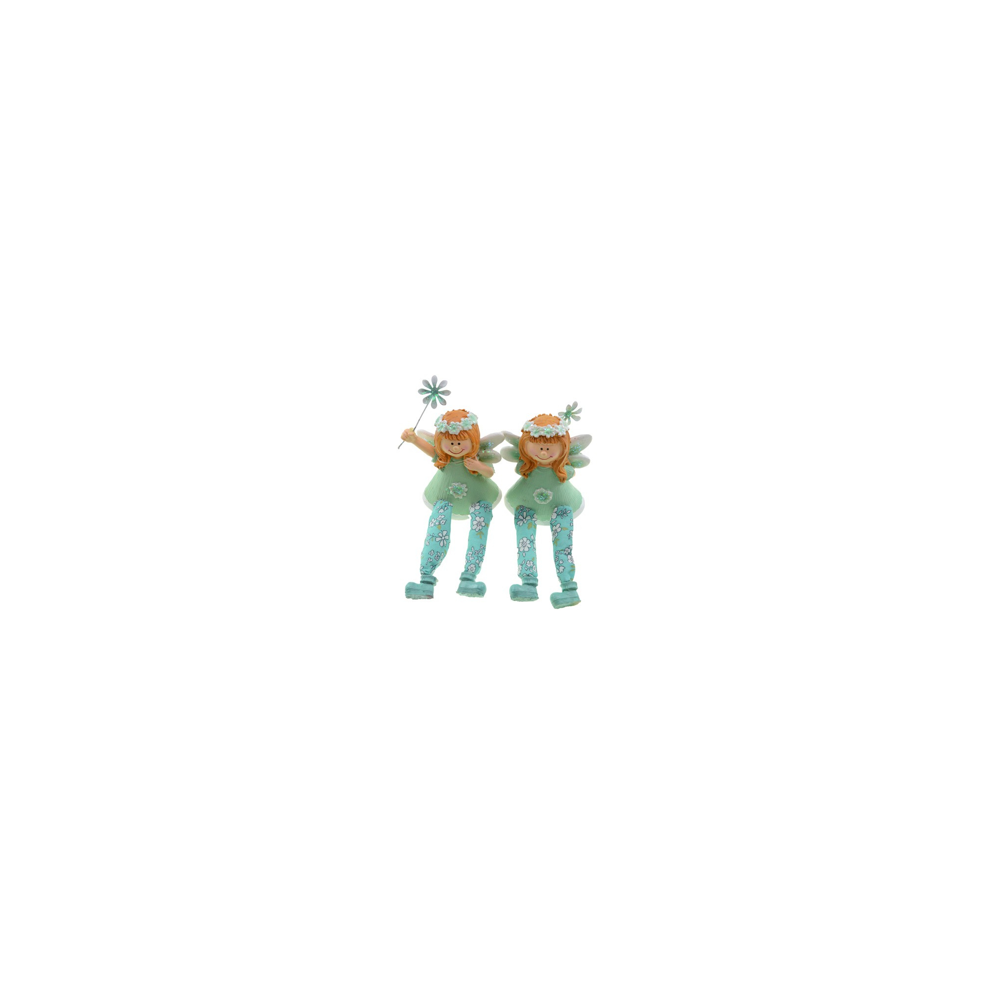 Figura tündér poly 8*6*19cm lógólábú 2féle v.zöld