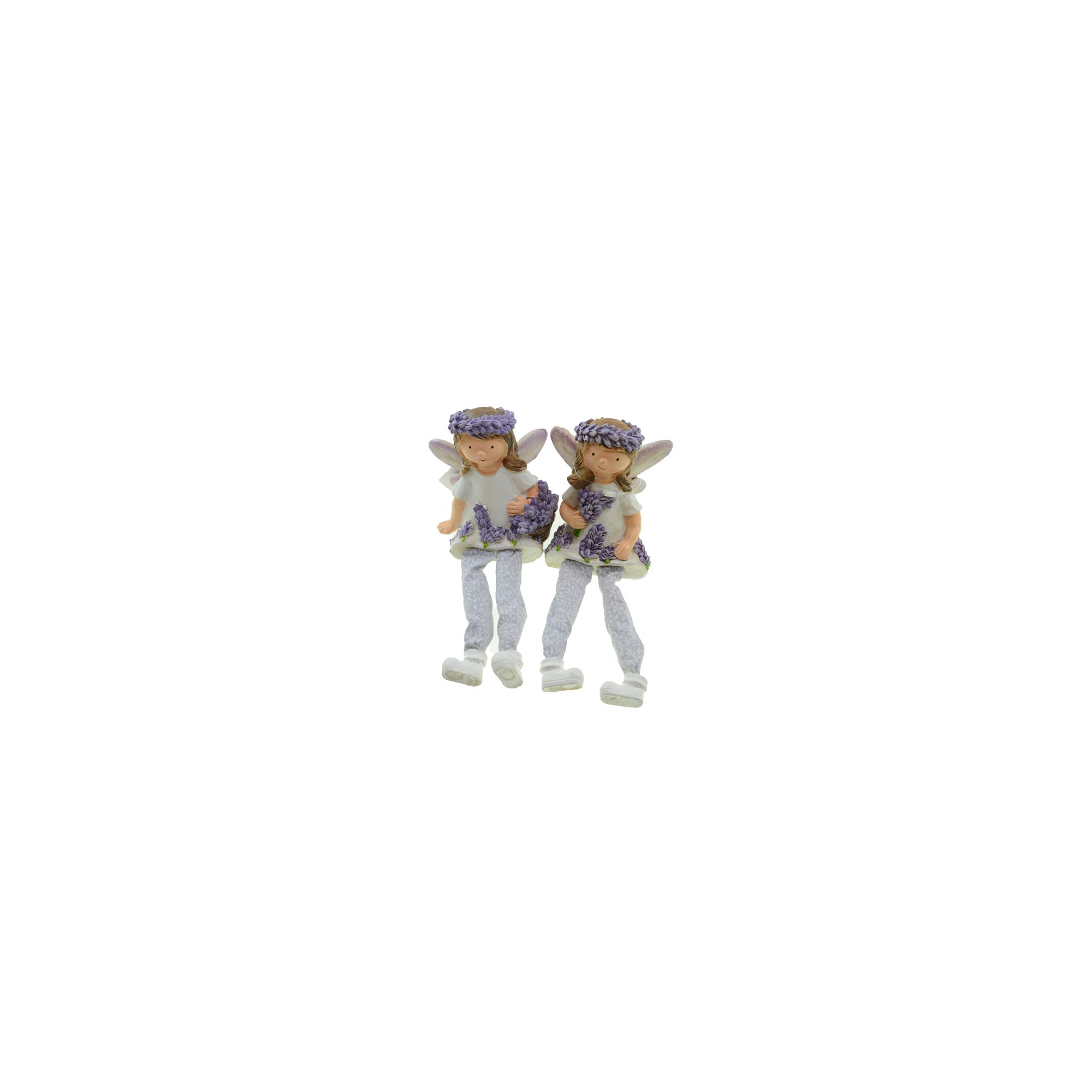 Figura tündér poly 8*6,5*17cm lógólábú 2féle lila