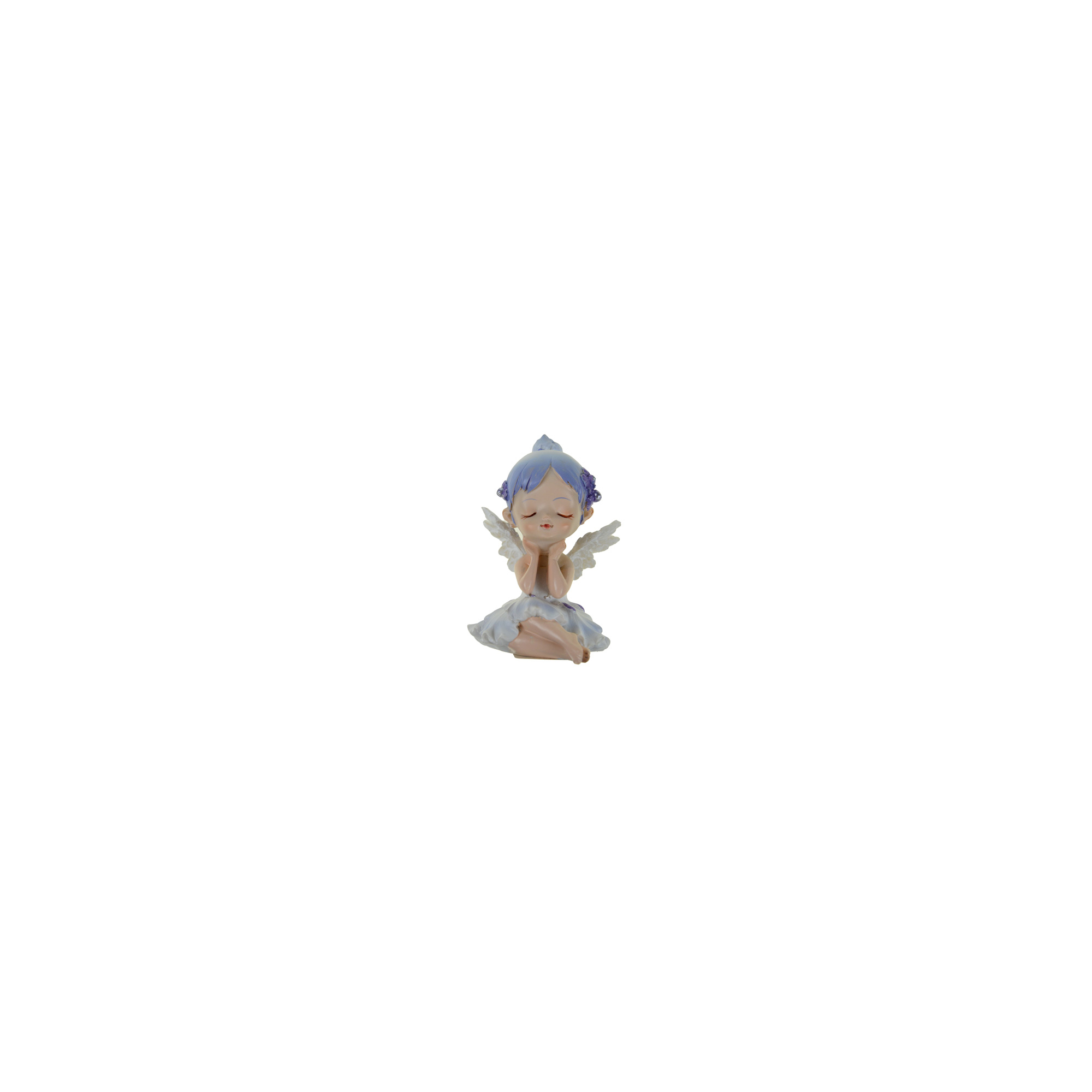Figura tündérkislány poly 5,5*6*8cm ülő lila