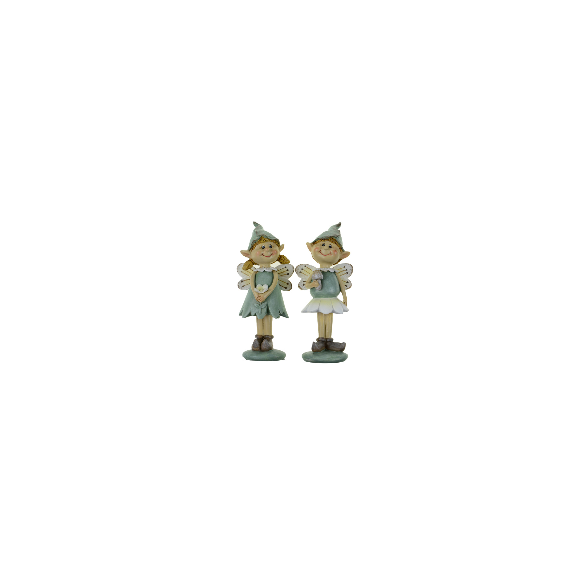 Figura tündérmanó fiú/lány sapkás 6.8*4.8*16cm szürke