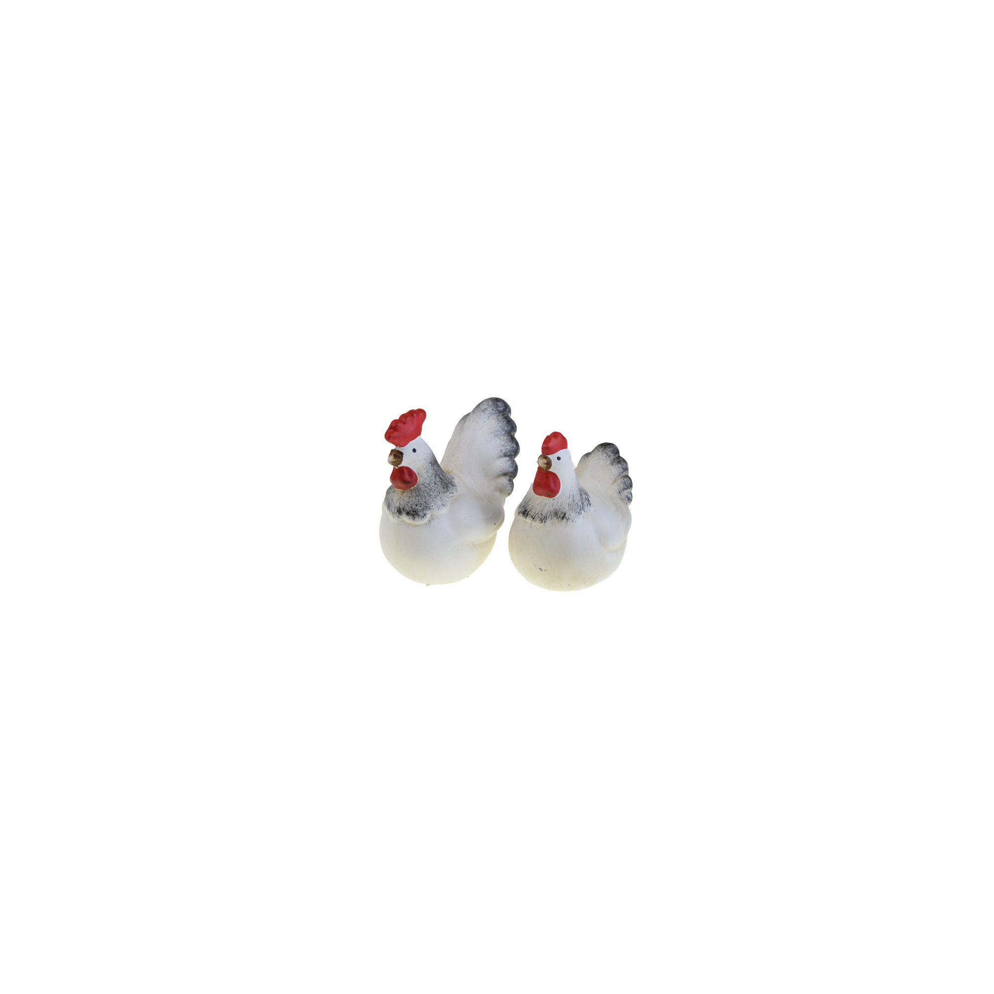 Figura tyúk poly 12*8*12cm 2féle fehér/szürke
