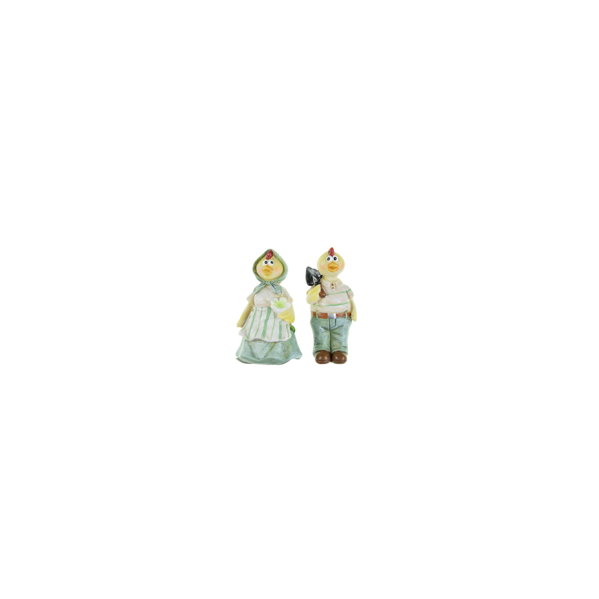 Figura tyúk/kakas poly 4*3*9cm színes