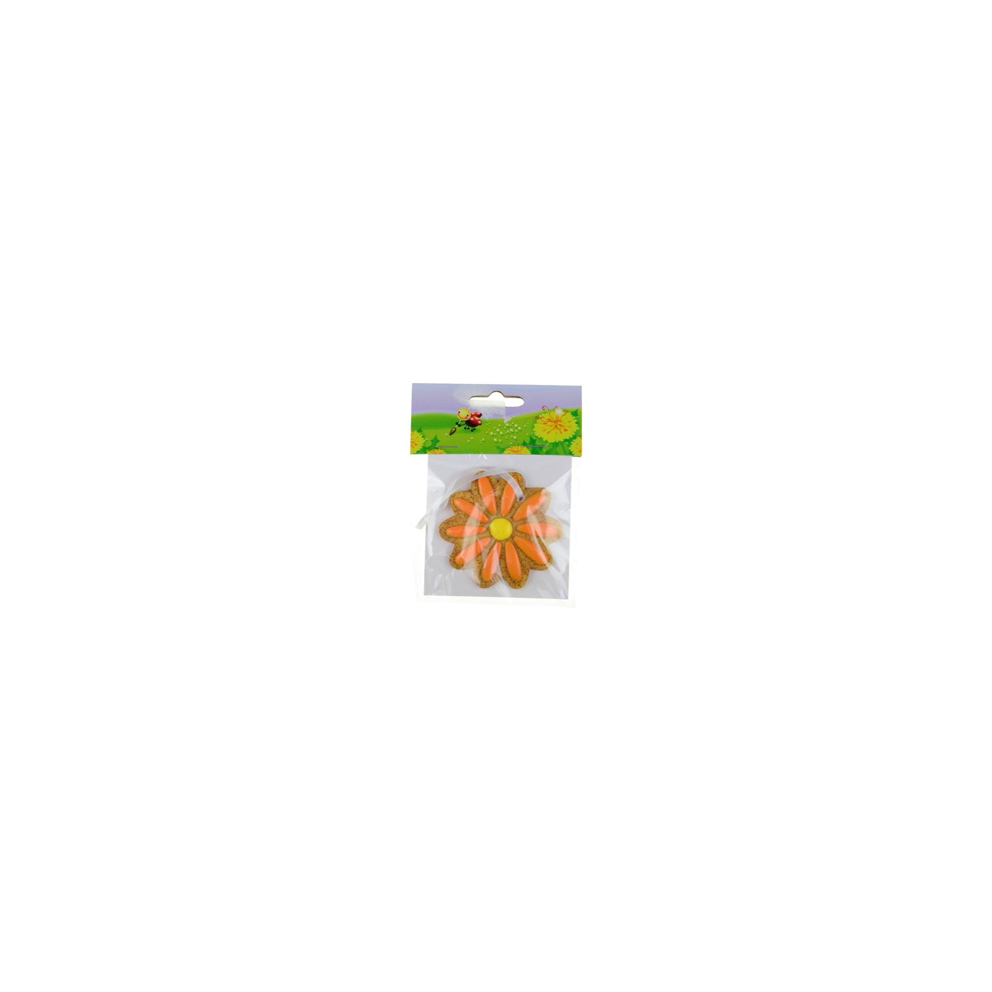 Figura virág poly 6,5cm akasztós narancs
