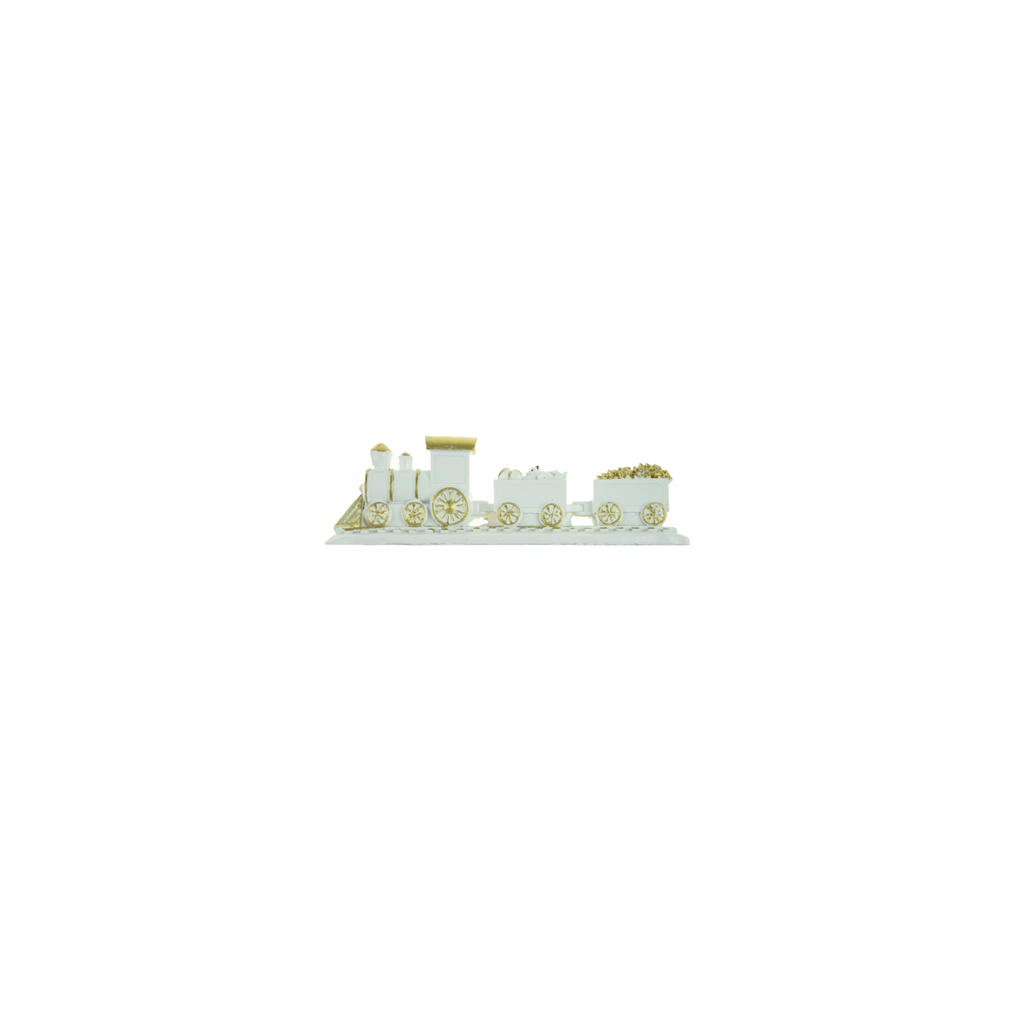 Figura vonat poly 15*3,1*4,5cm fehér
