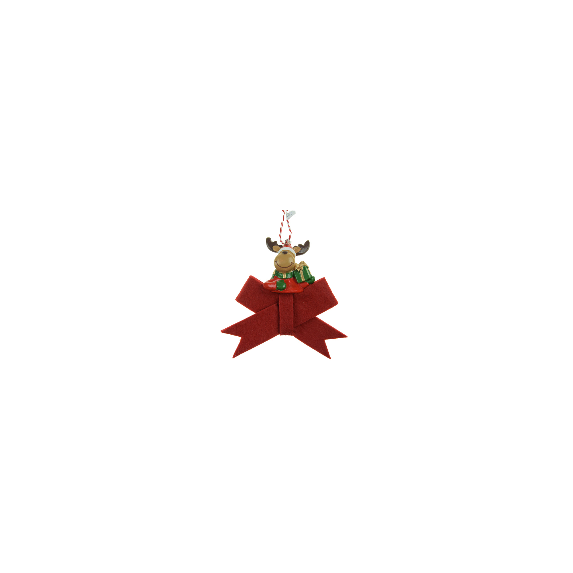 Fiugura szarvas poly masnival 11*10*3,3cm piros
