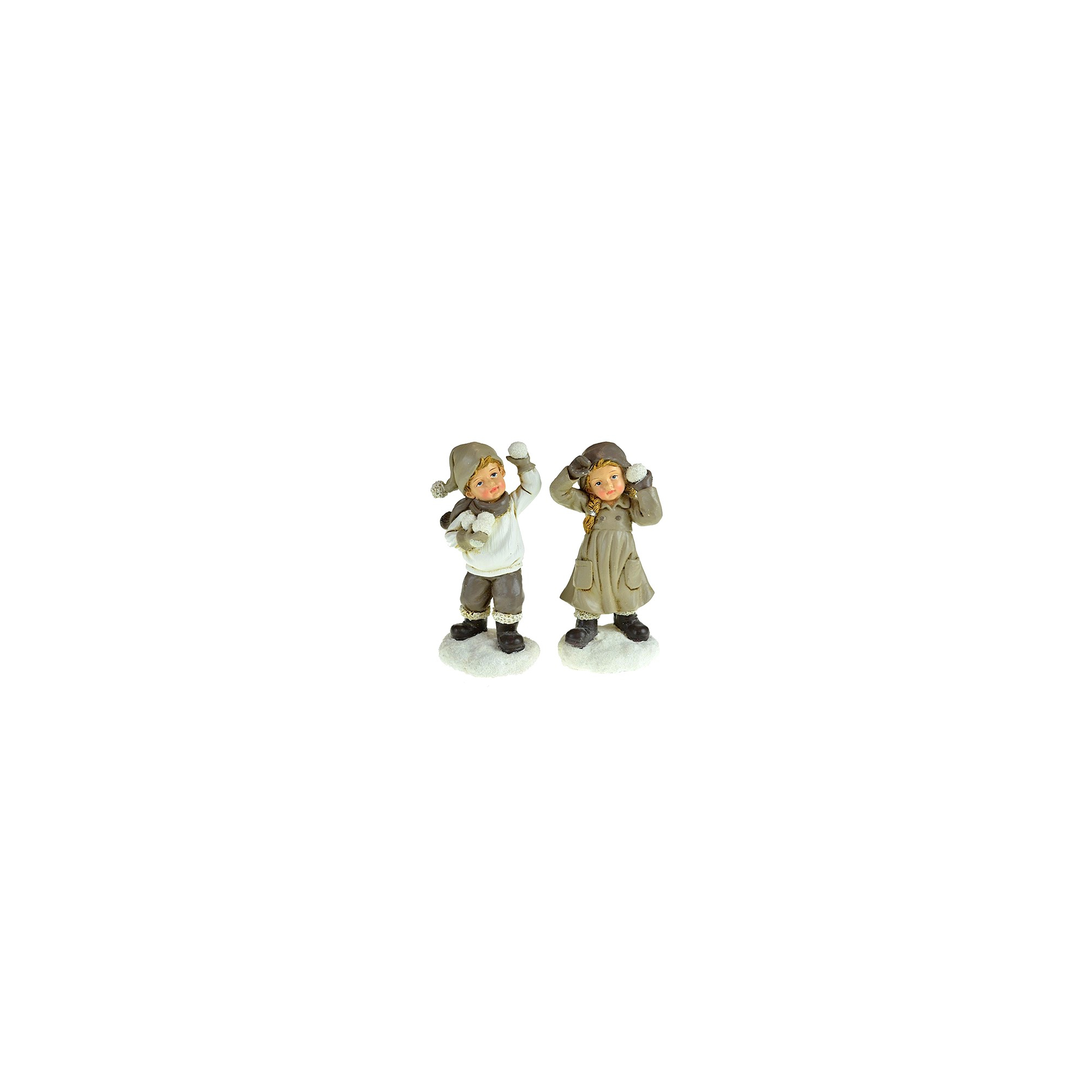 Figura fiú/lány kerámia 8*6*15,5cm szürke
