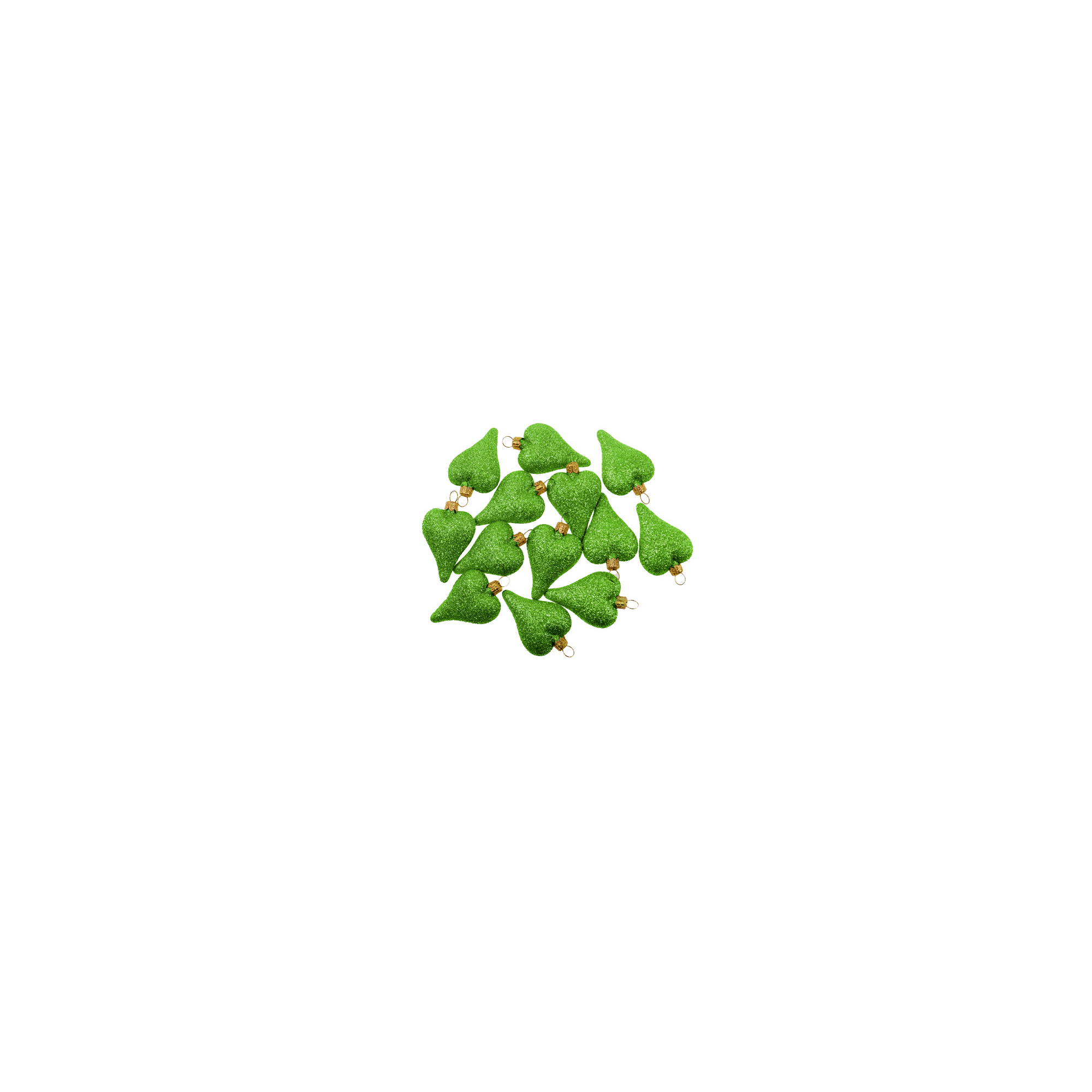Francia szív mini glitteres műa. s/12 v.zöld