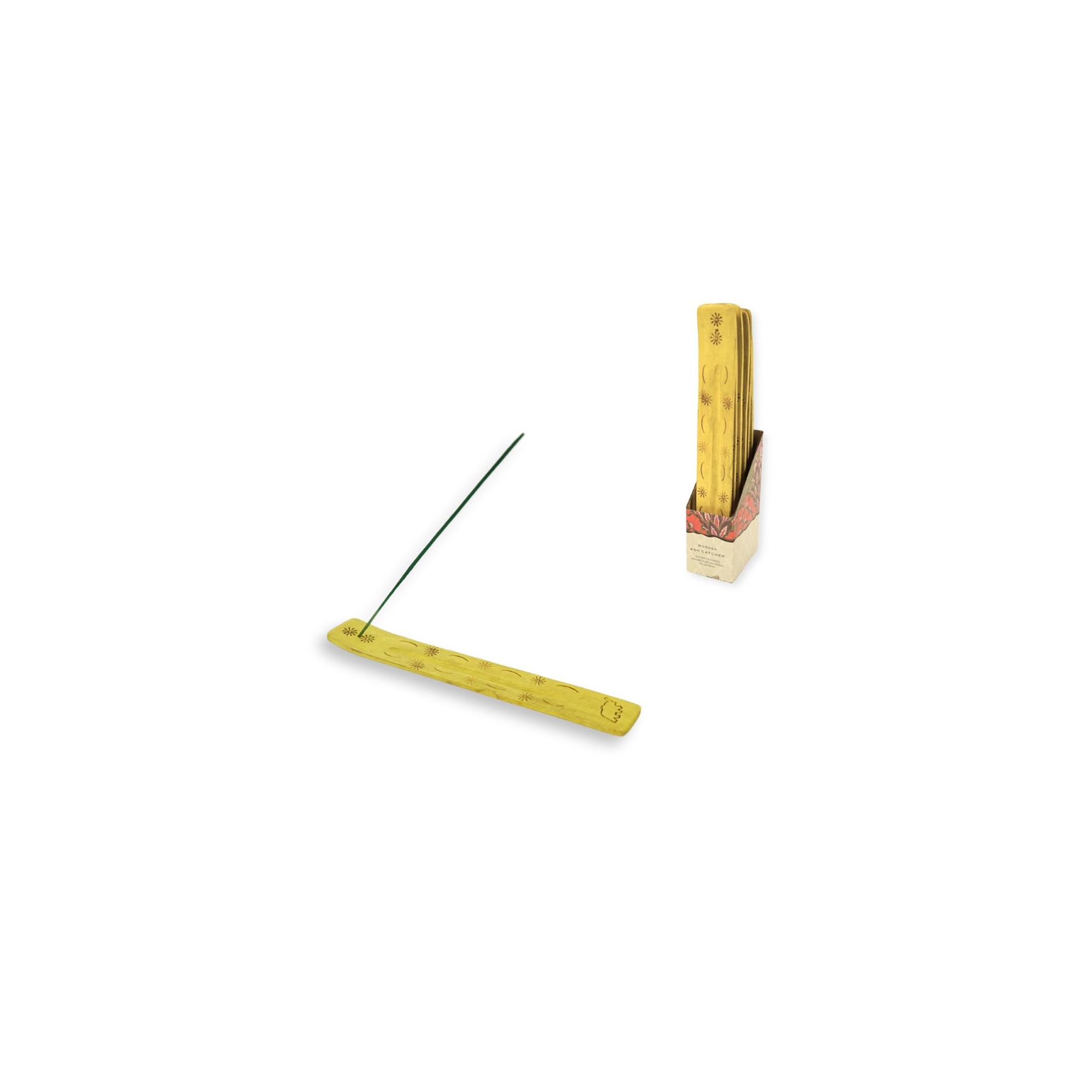 Füstölőtartó fa 26cm sárga