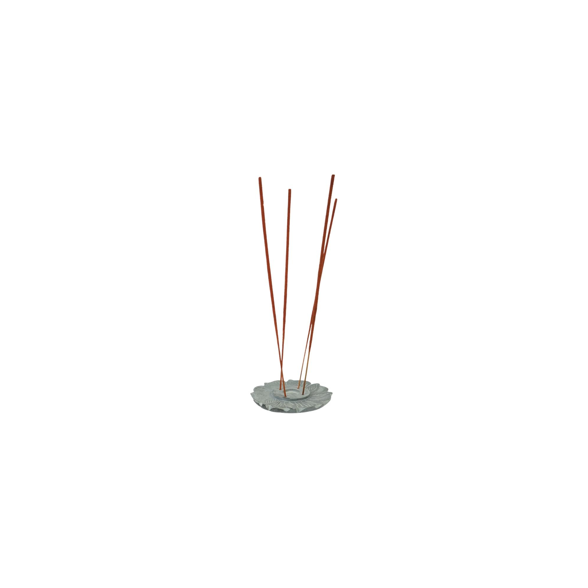 Füstölőtartó kő virág forma 10cm szürke
