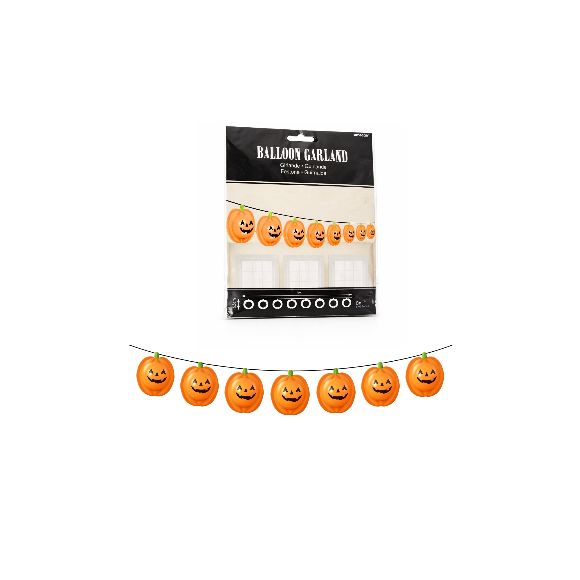Girland lufi Halloweeni 2m narancs