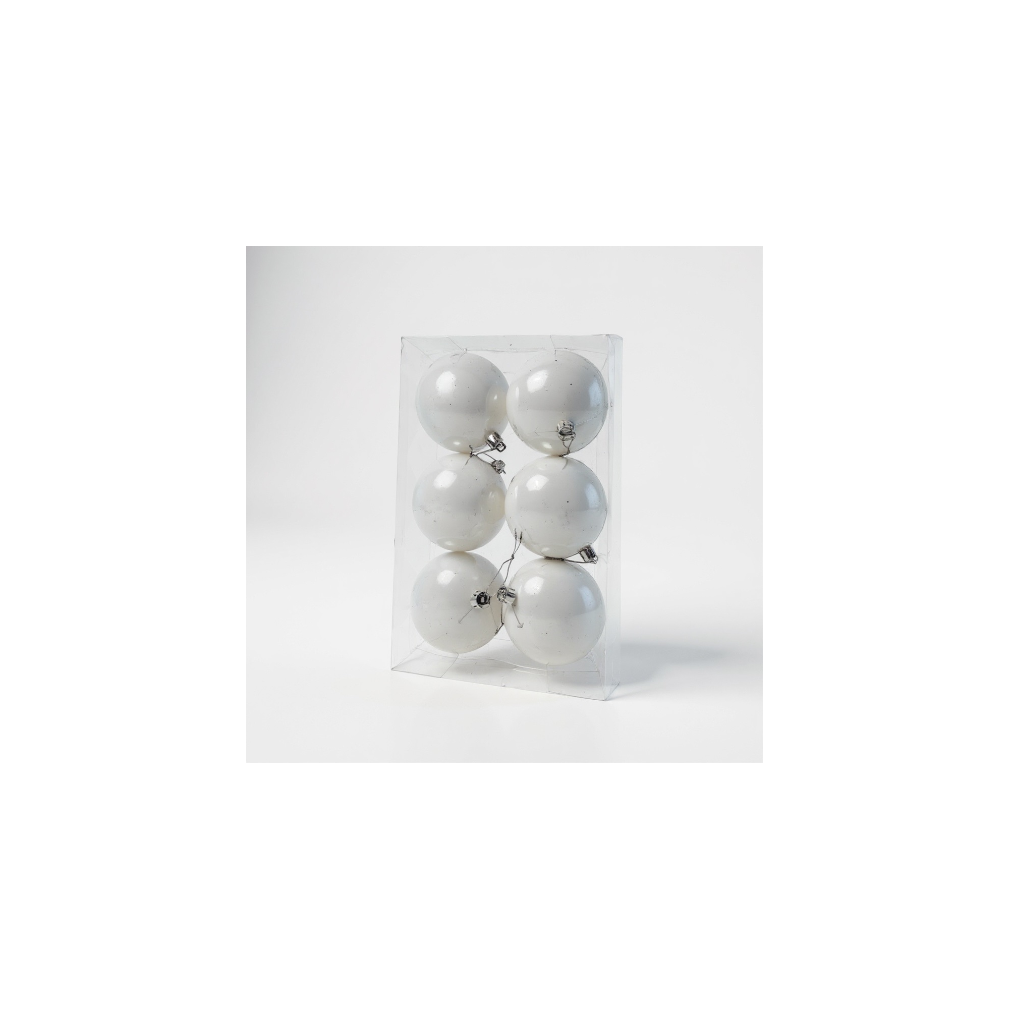 Gömb műanyag 8cm s/6 pearl krém