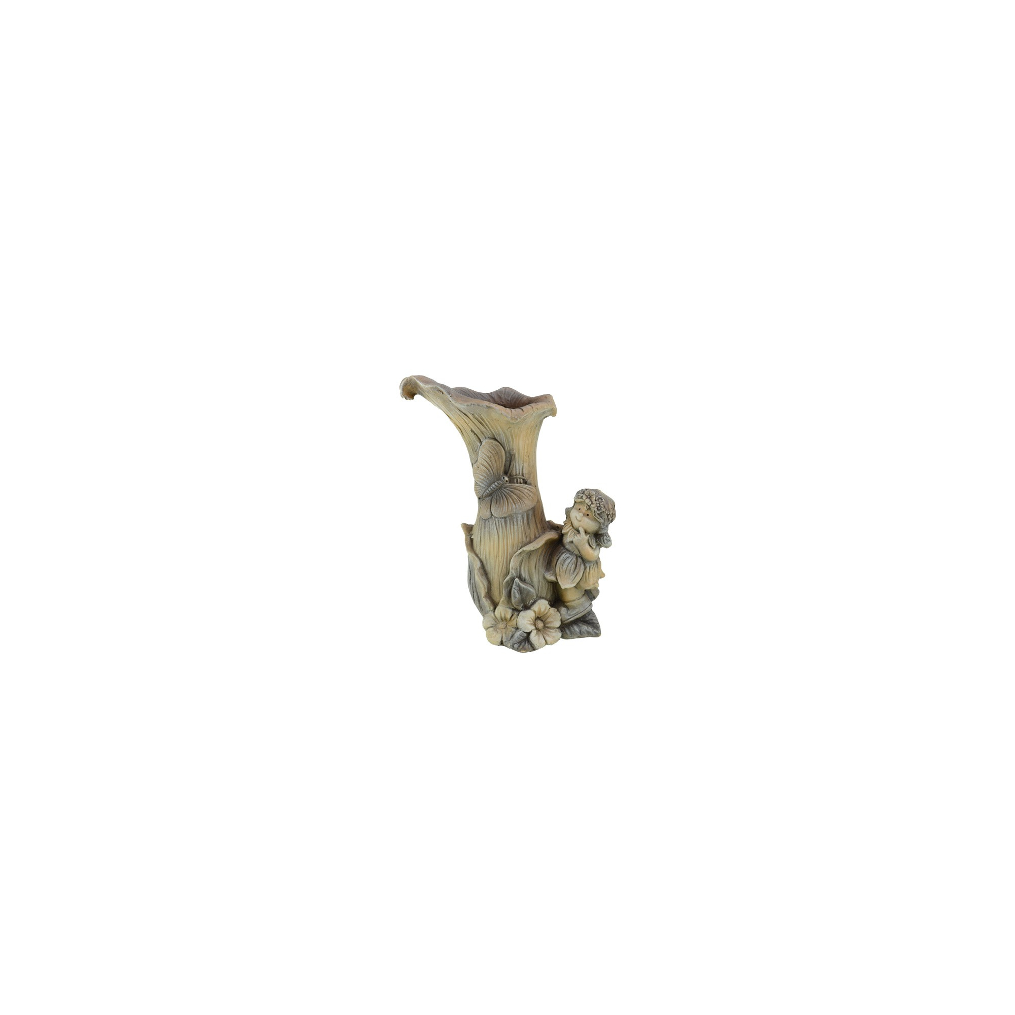 Gomba kerámia 43cm figurával barna