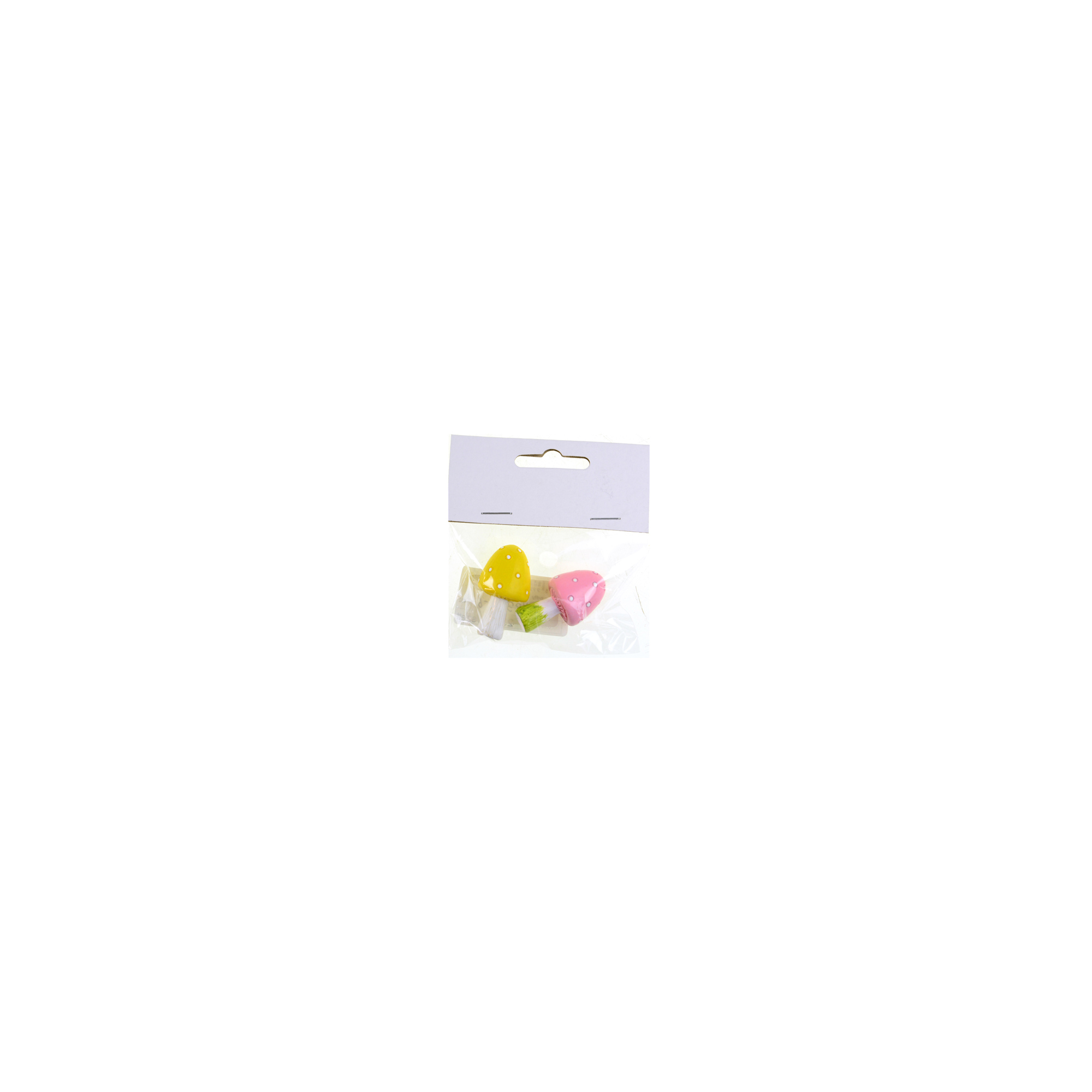 Gomba poly 7.8x9x2.5cm s/2 sárga/rózsaszín