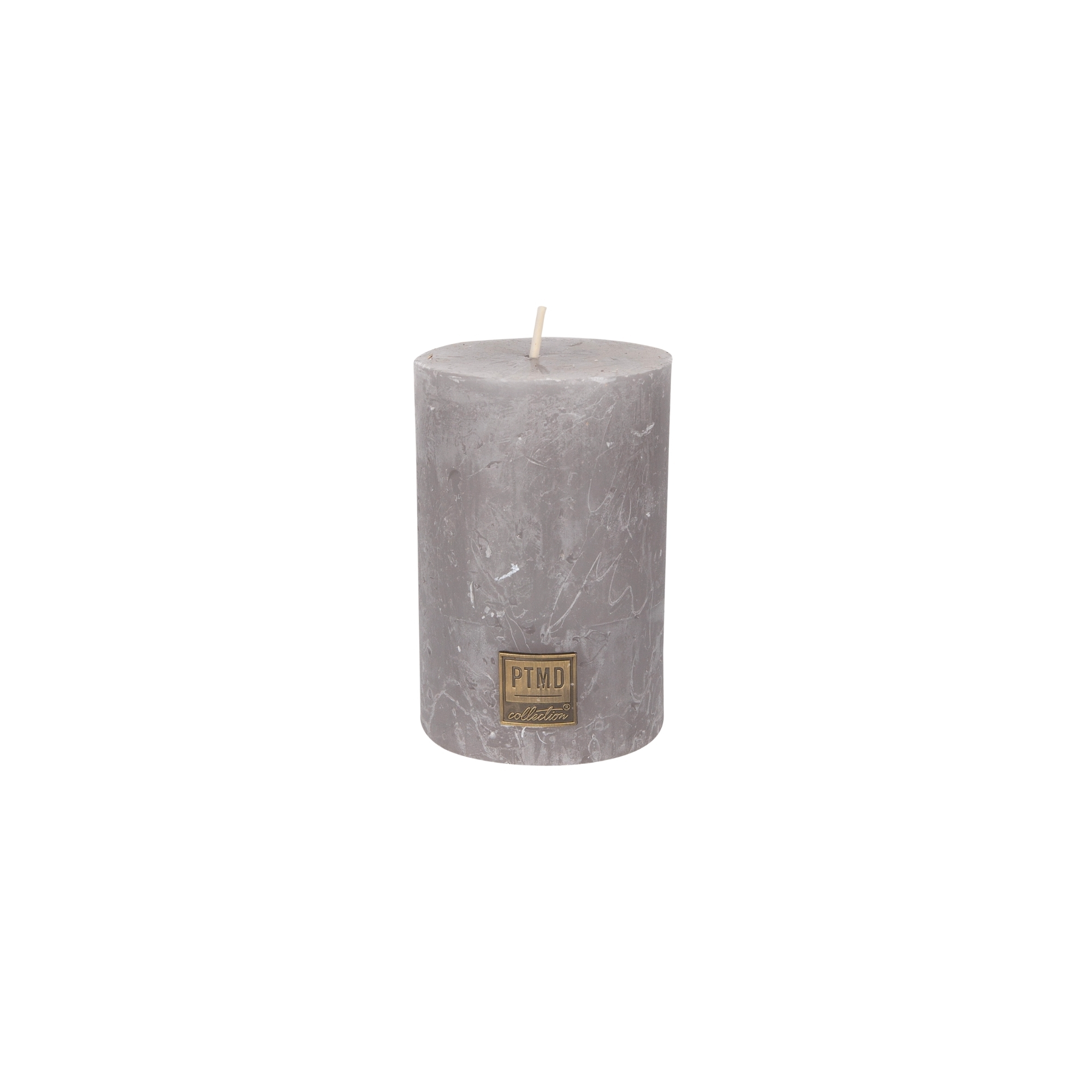 Gyertya henger rusztikus 7*10cm szürke