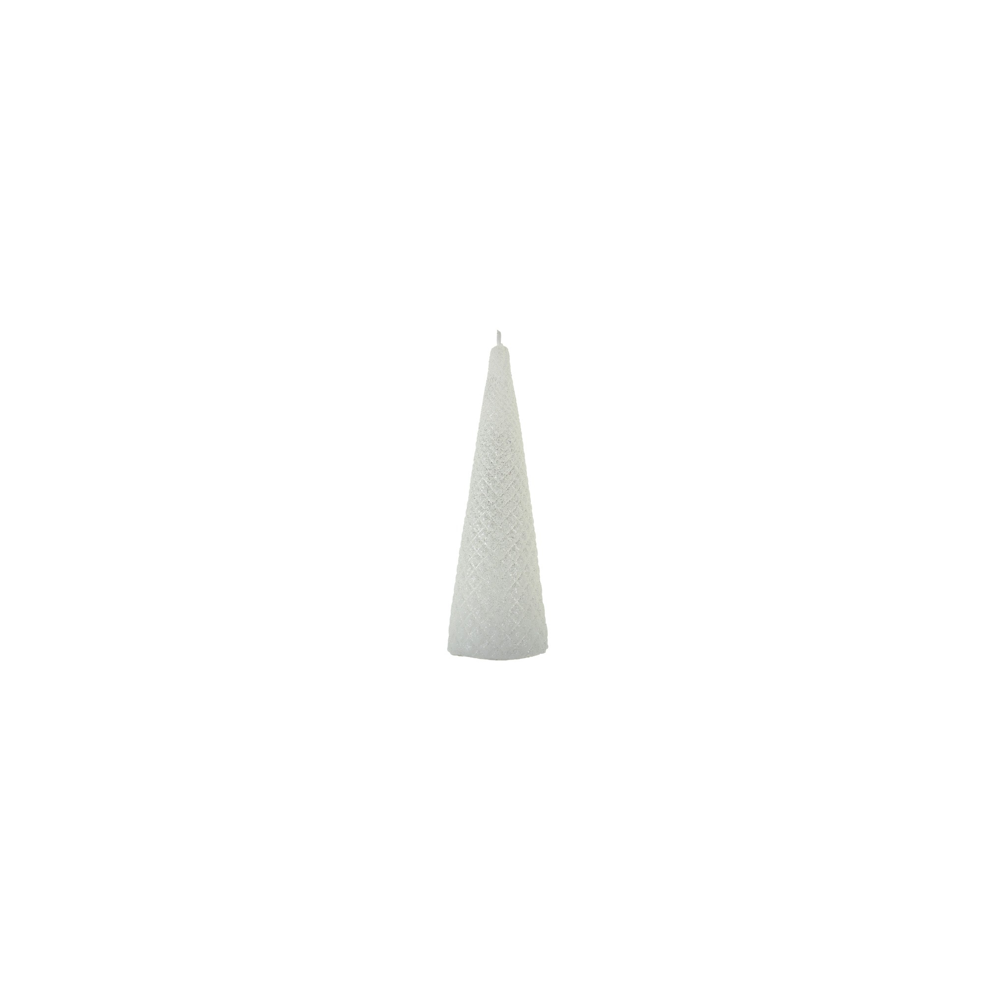 Gyertya kúp négyszöges 5*16cm fehér