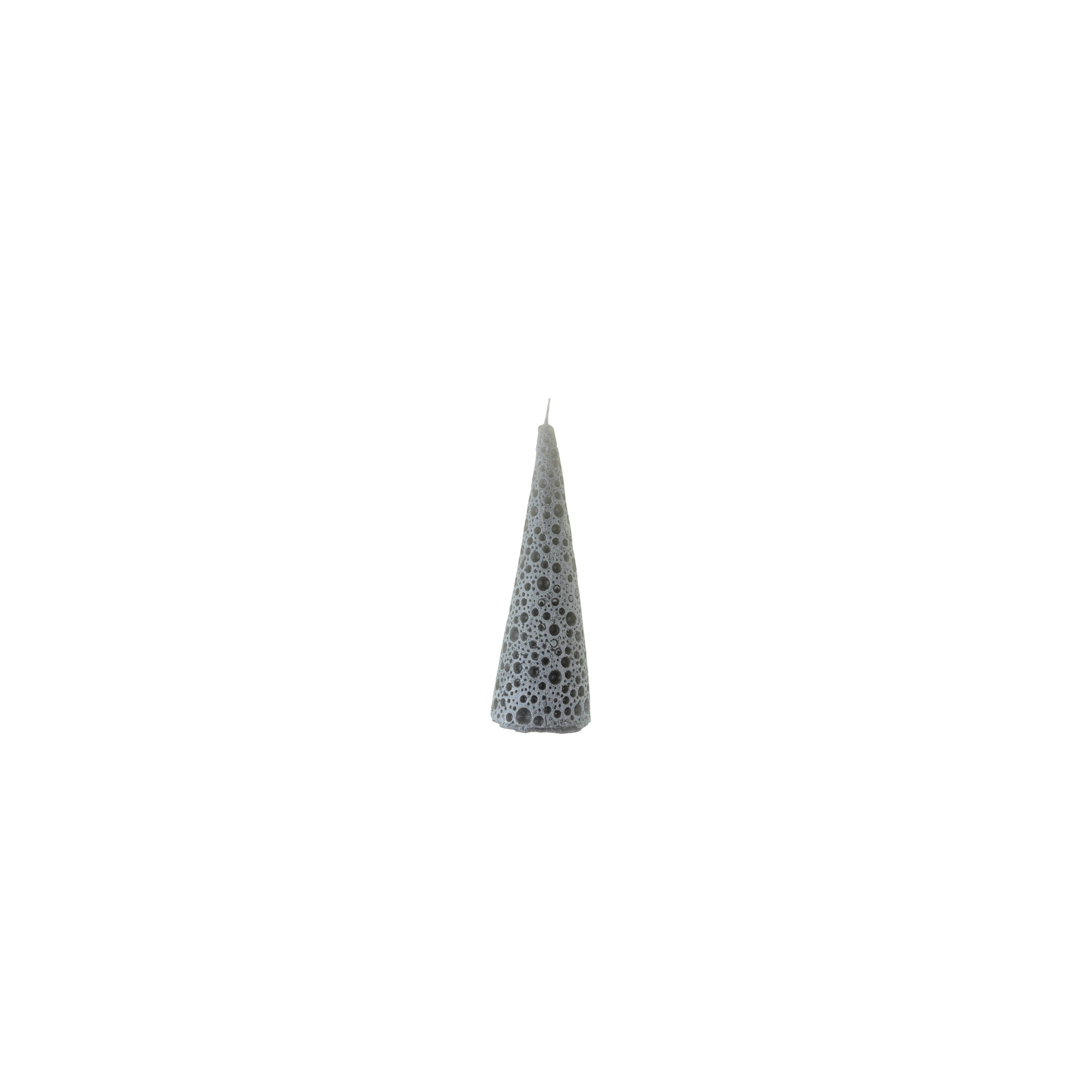 Gyertya kúp pöttyös 5*16cm szürke