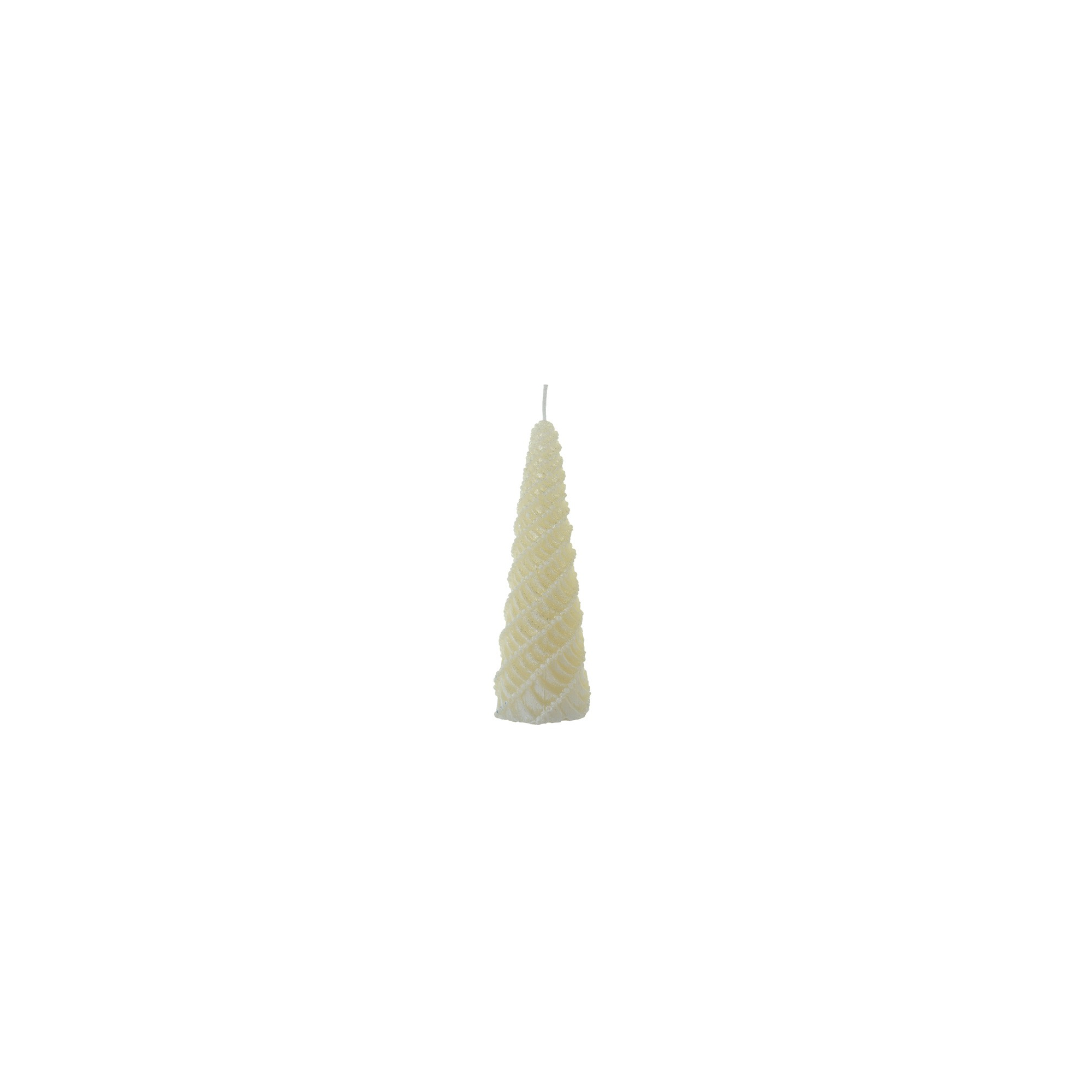 Gyertya kúp spirálos 5*16cm krém