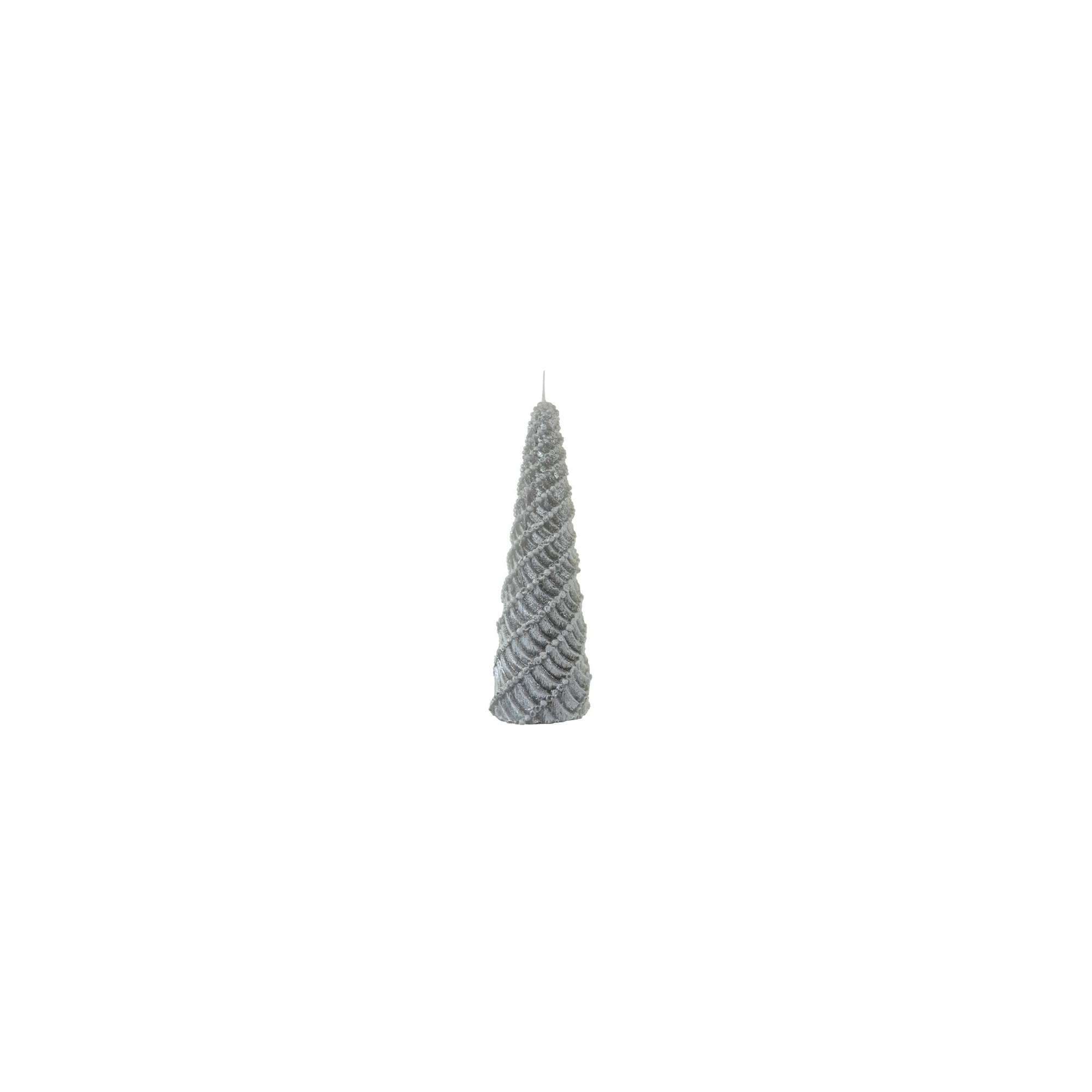 Gyertya kúp spirálos 5*16cm szürke