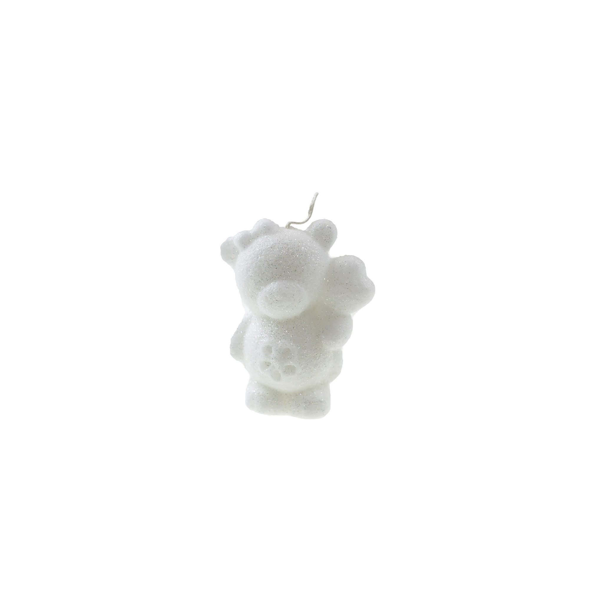 Gyertya maci csillámos 6,5*8cm fehér