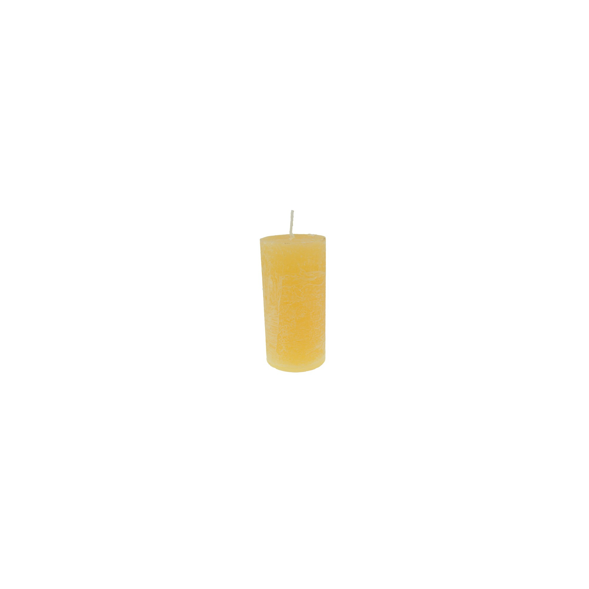 Gyertya rusztikus henger 5*10cm ananász sárga