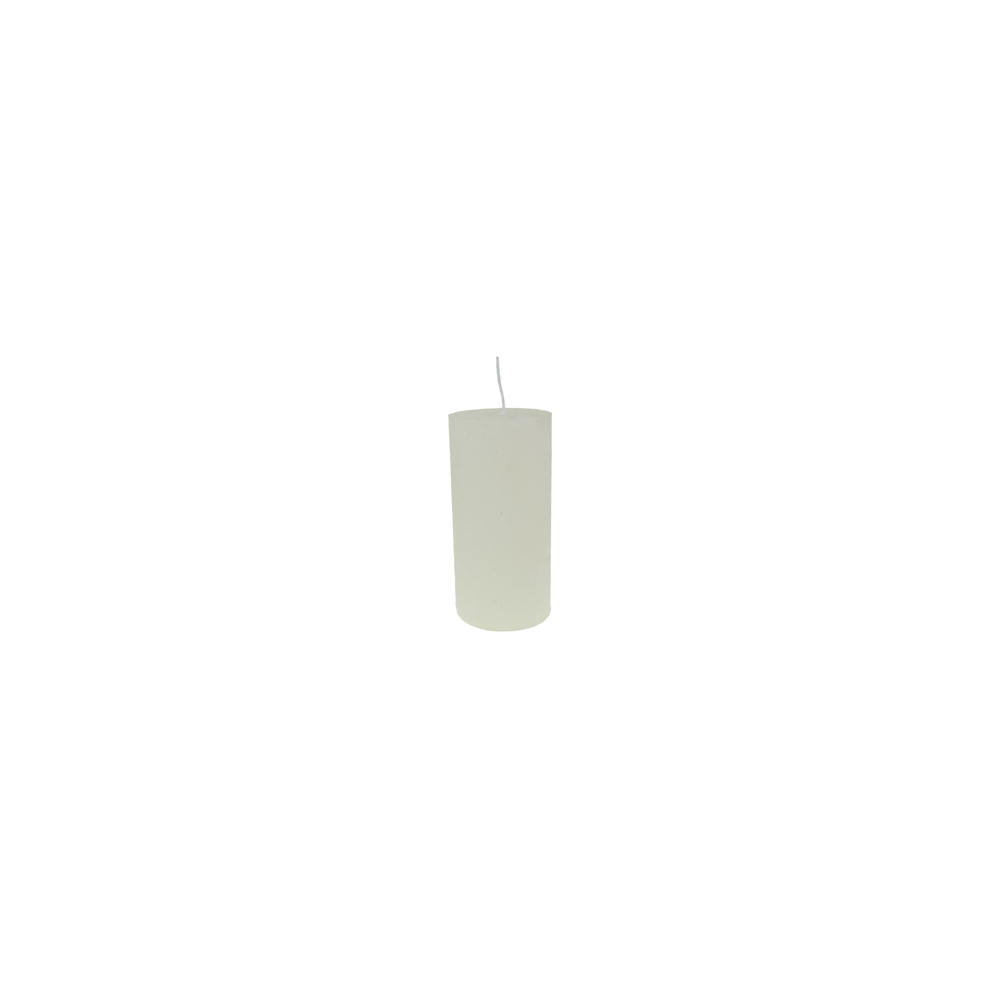 Gyertya henger rusztikus 5*10cm fehér