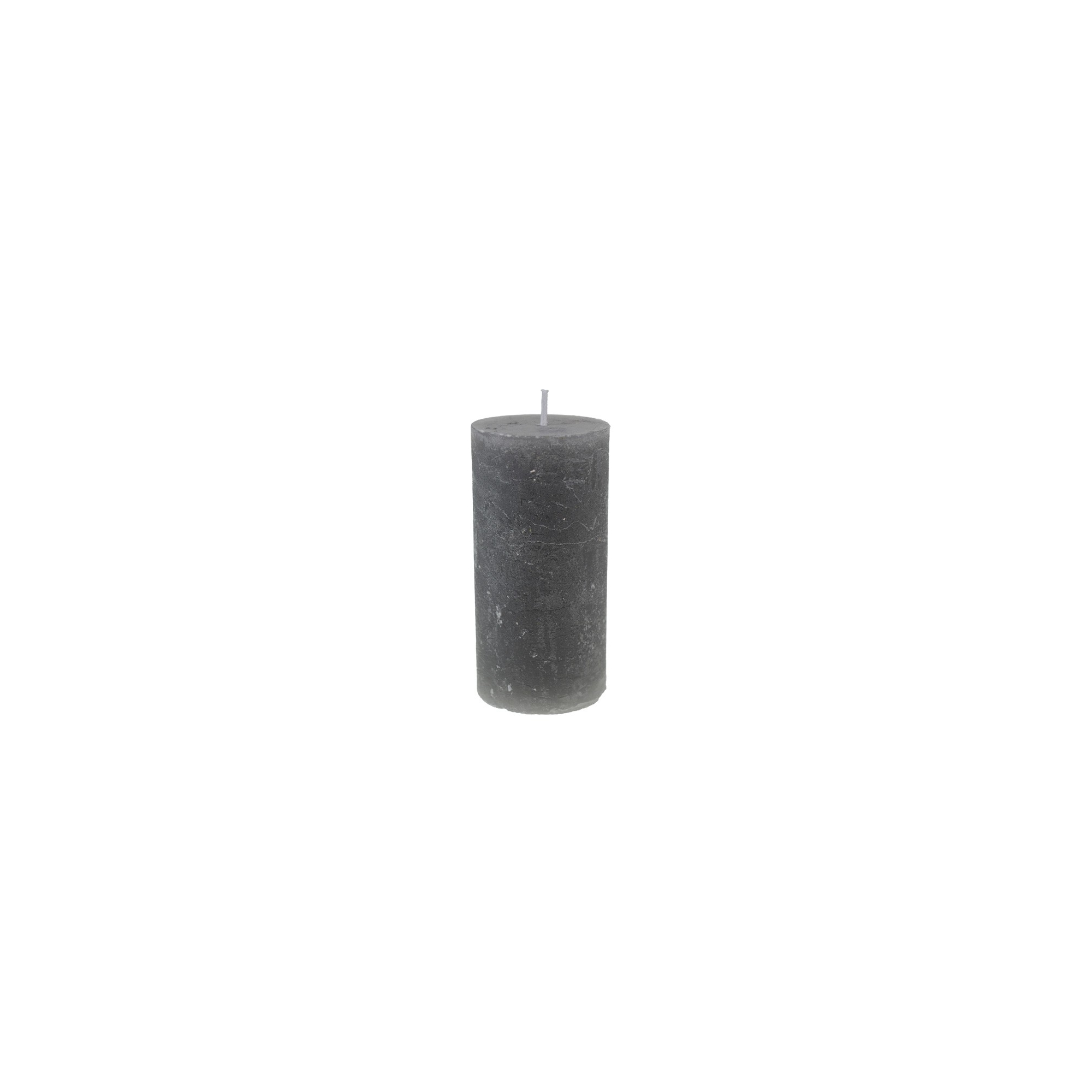 Gyertya rusztikus henger 5*10cm szürke