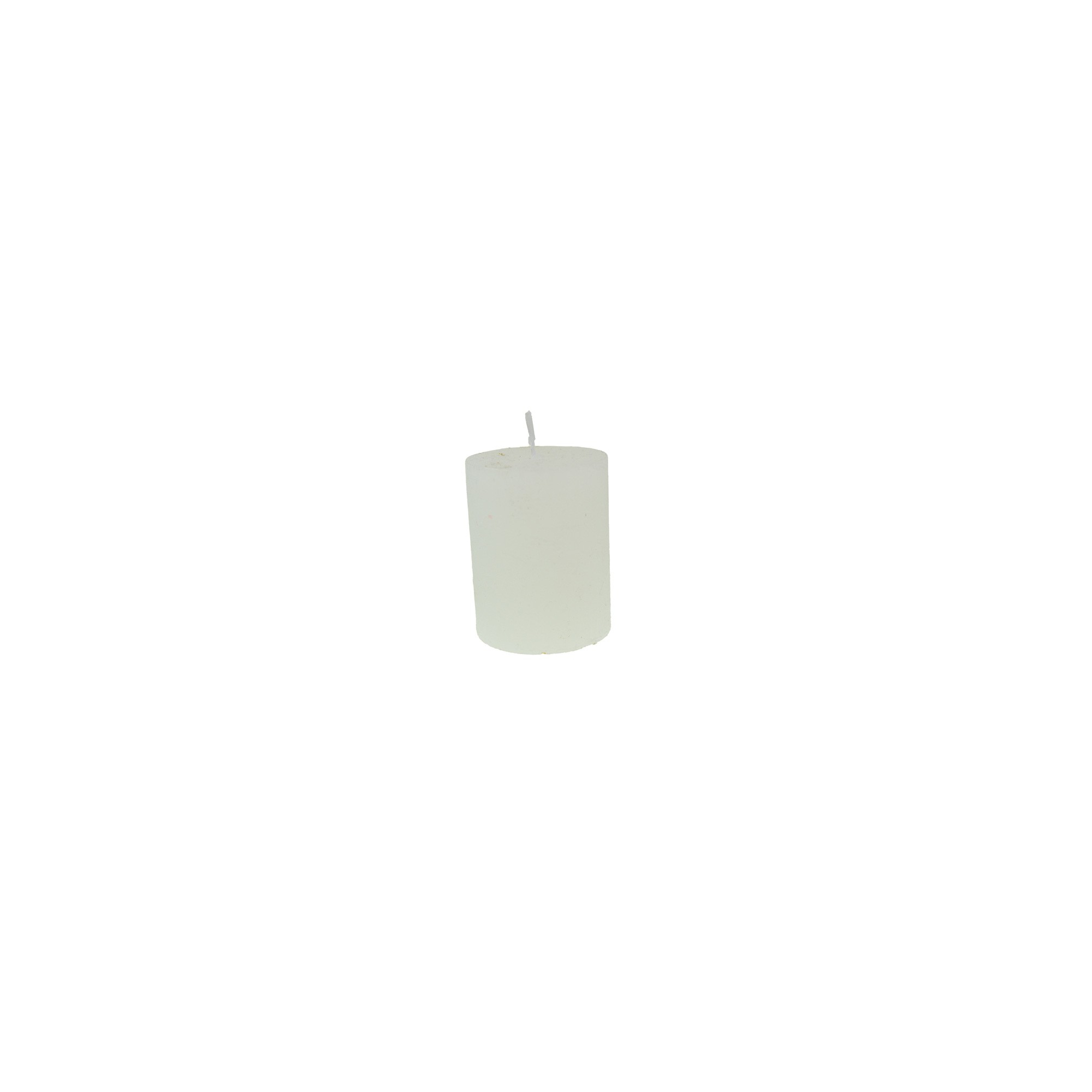Gyertya rusztikus henger 5*6cm fehér