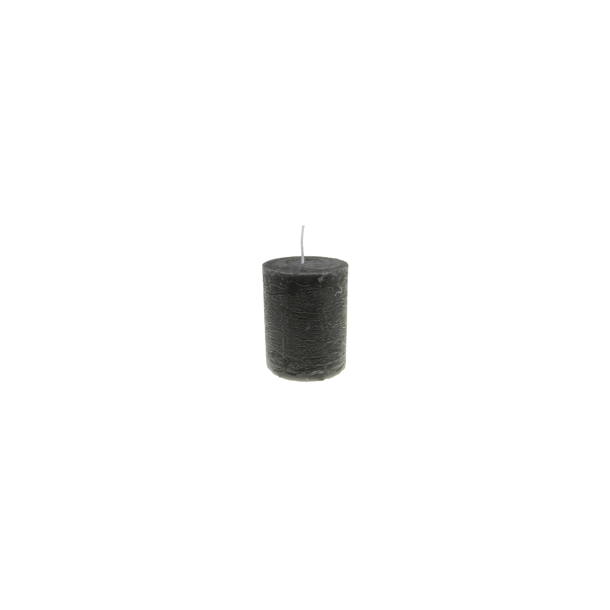 Gyertya henger rusztikus 5*6cm fekete