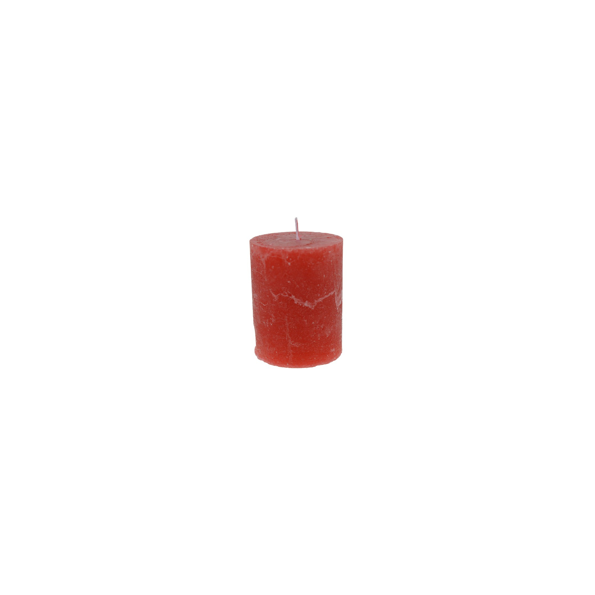 Gyertya rusztikus henger 5*6cm piros