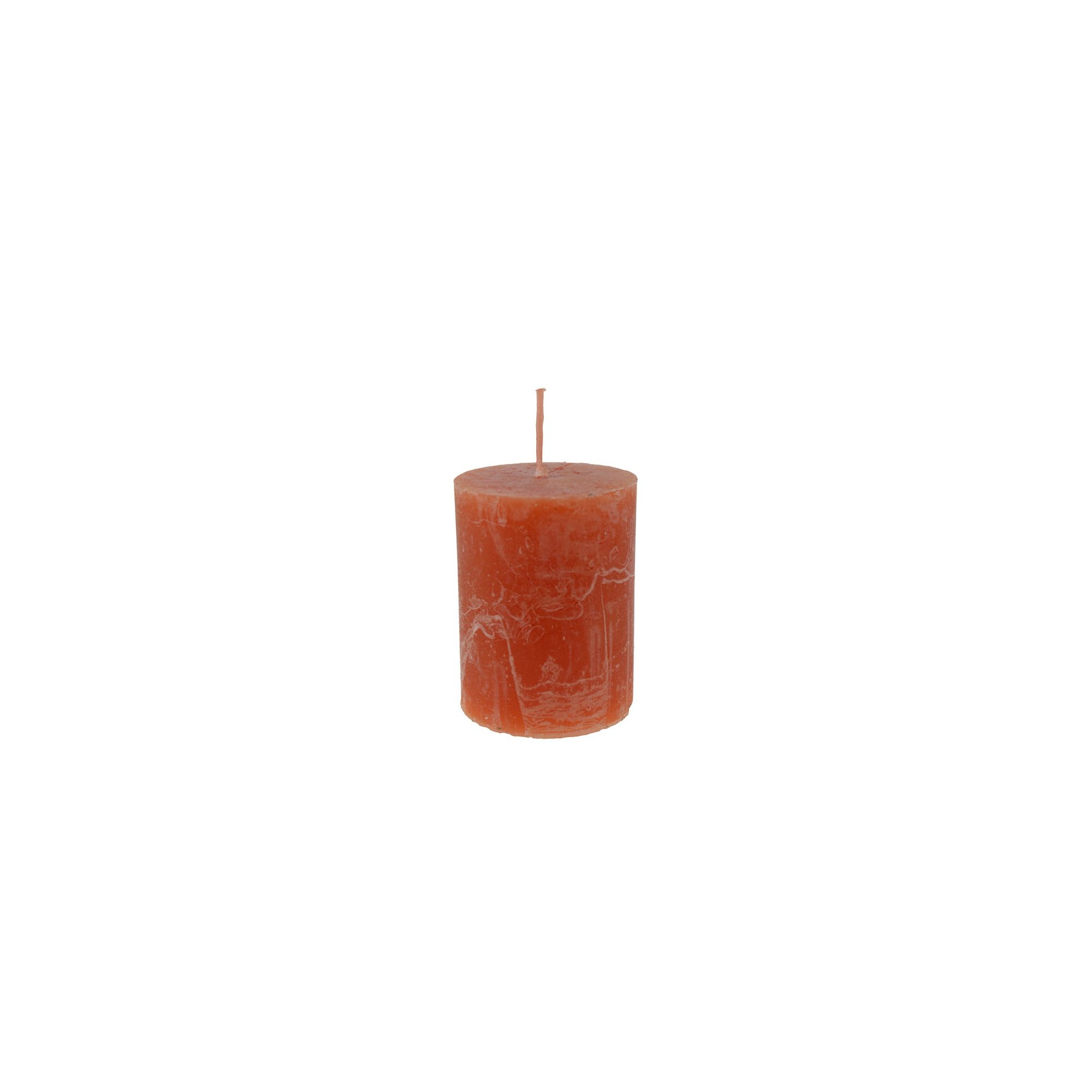 Gyertya henger rusztikus 7*10cm narancssárga