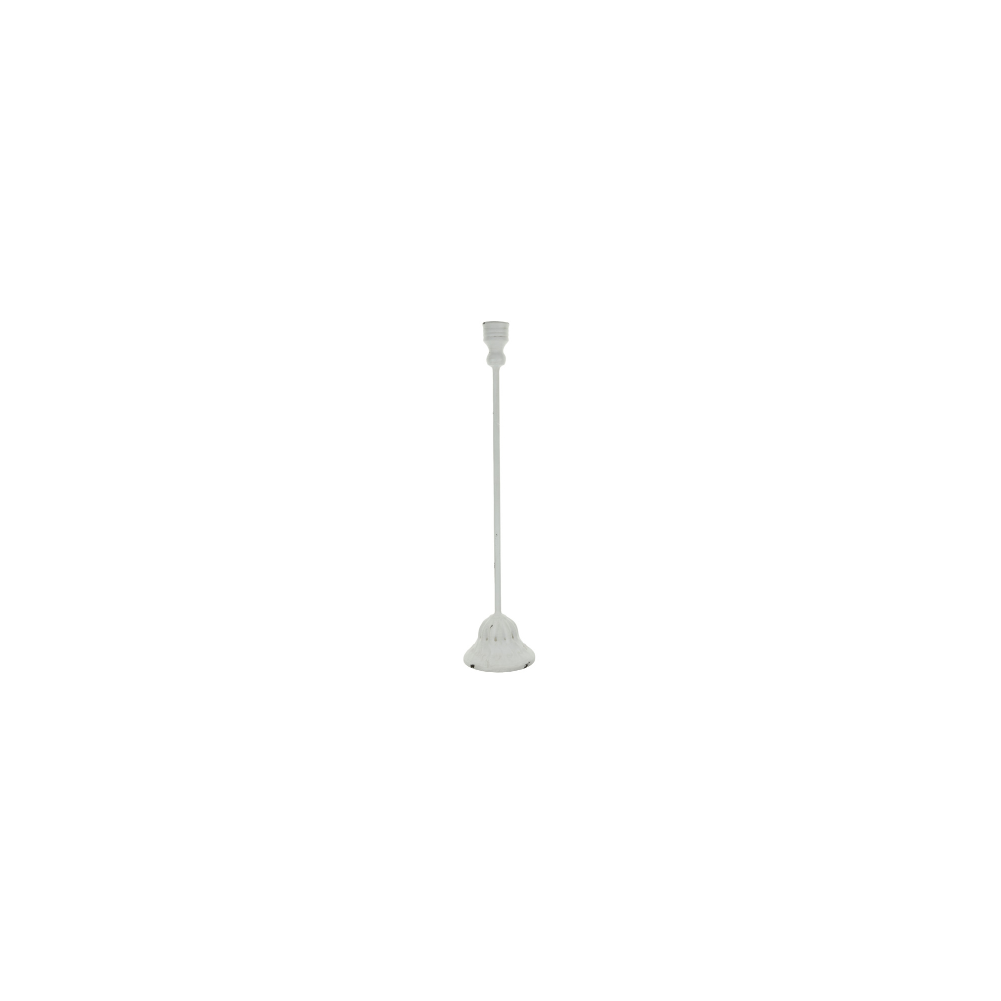Gyertyatartó fém/üveg 8.7*8.7*32.5CM nagy fehér