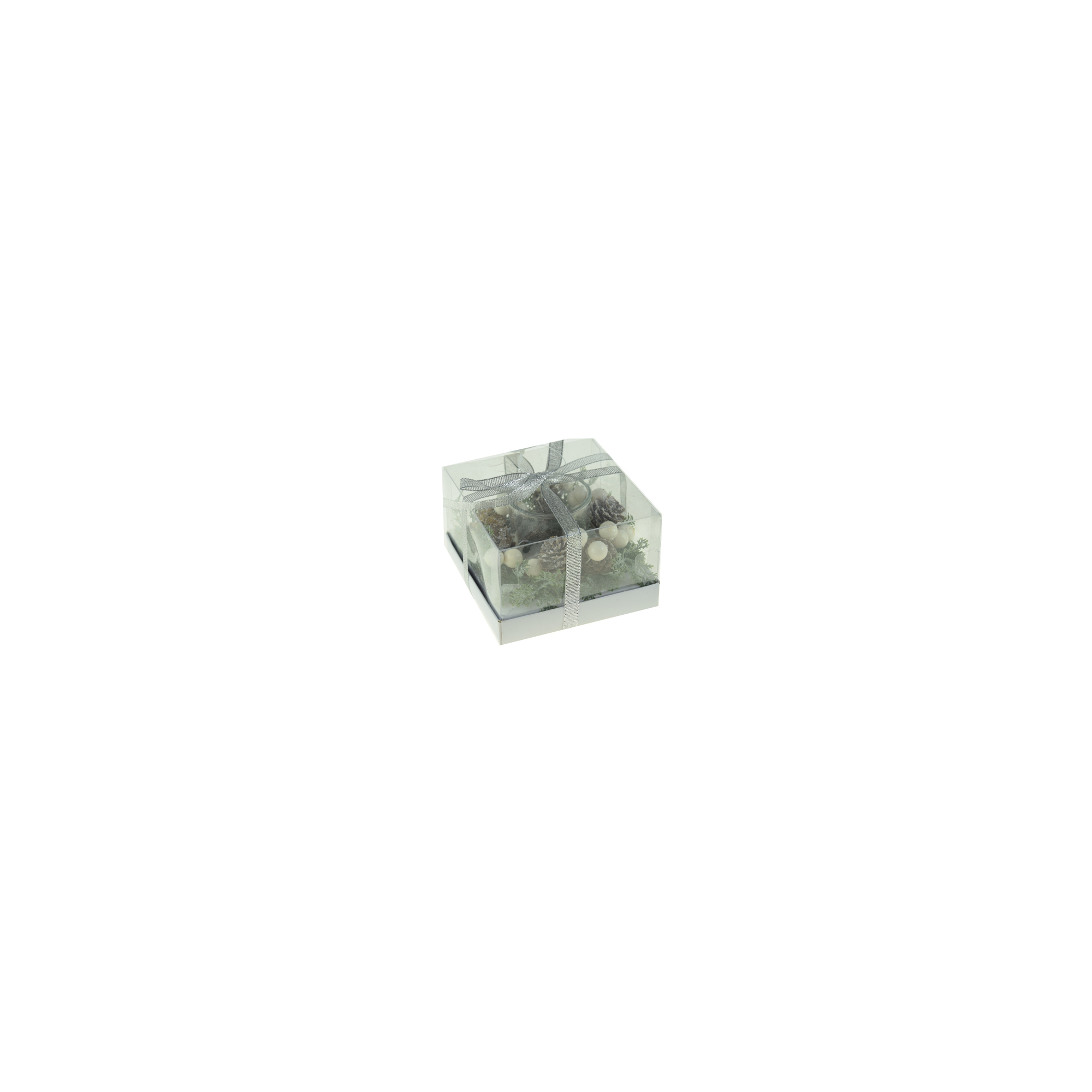Gyertyatartó karácsonyi 11*7cm doboz ezüst