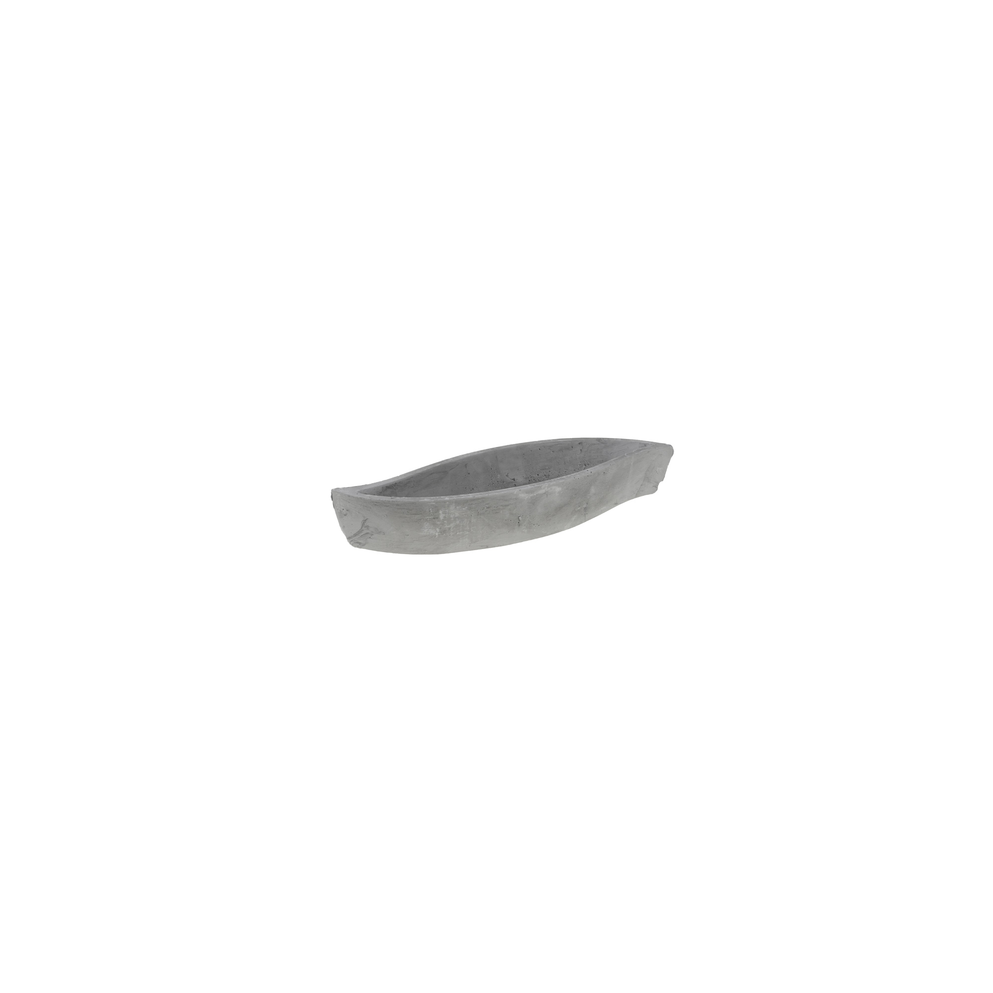 Kaspó cement hal forma 40*12*7cm szürke